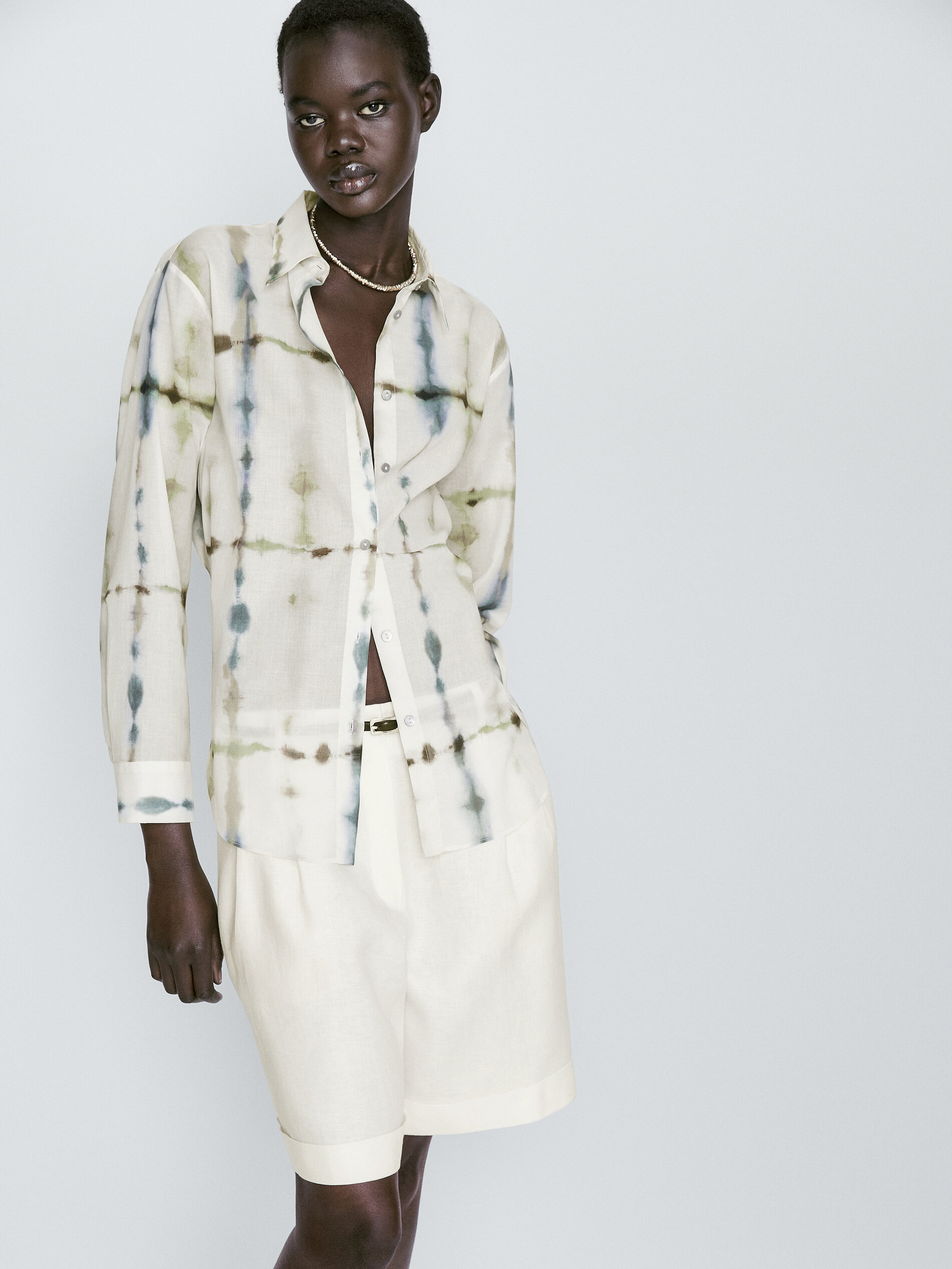 Camisa algodón tie dye - AZUL