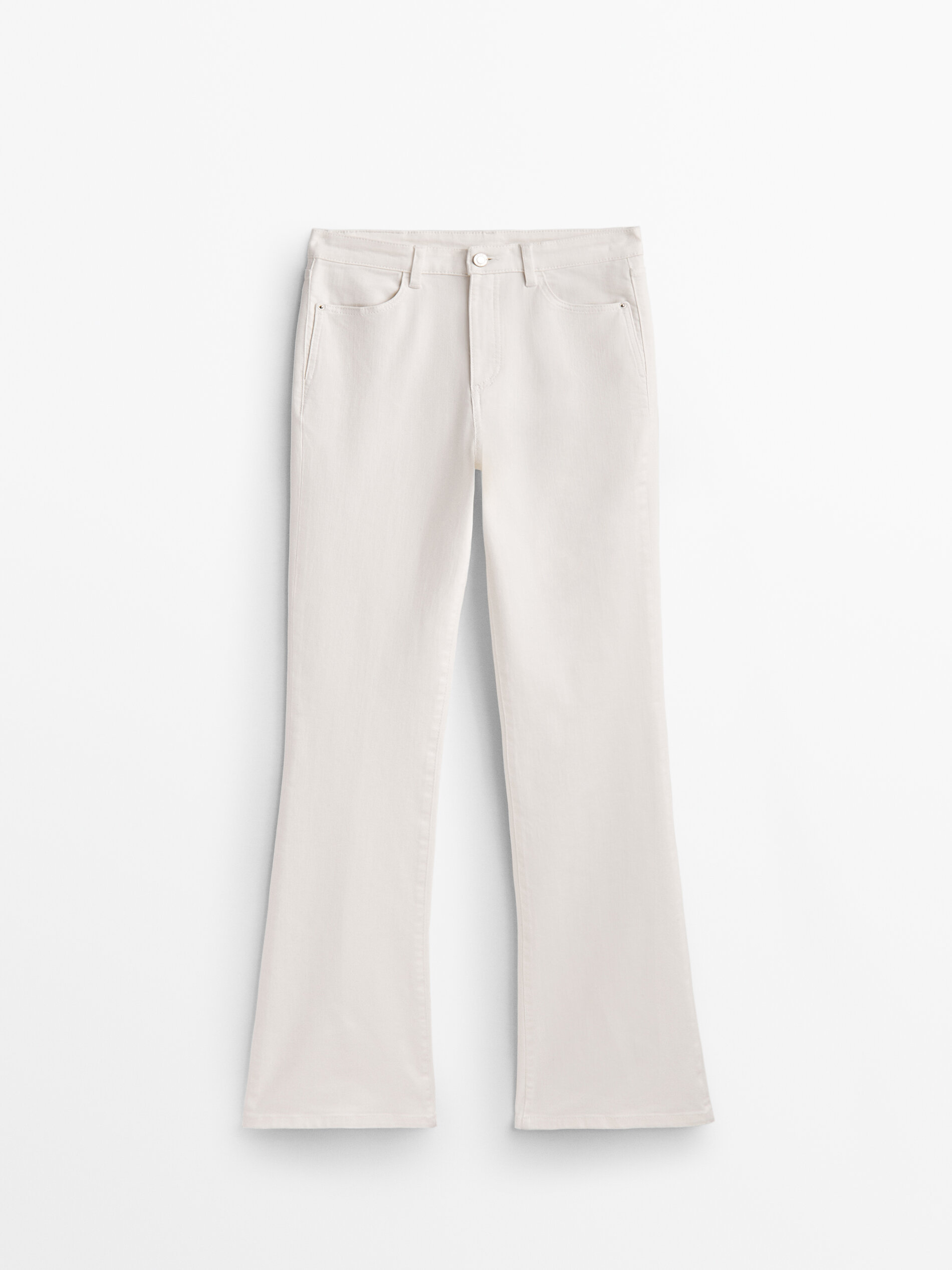 Pantalón vaquero tiro alto skinny flare - CRUDO