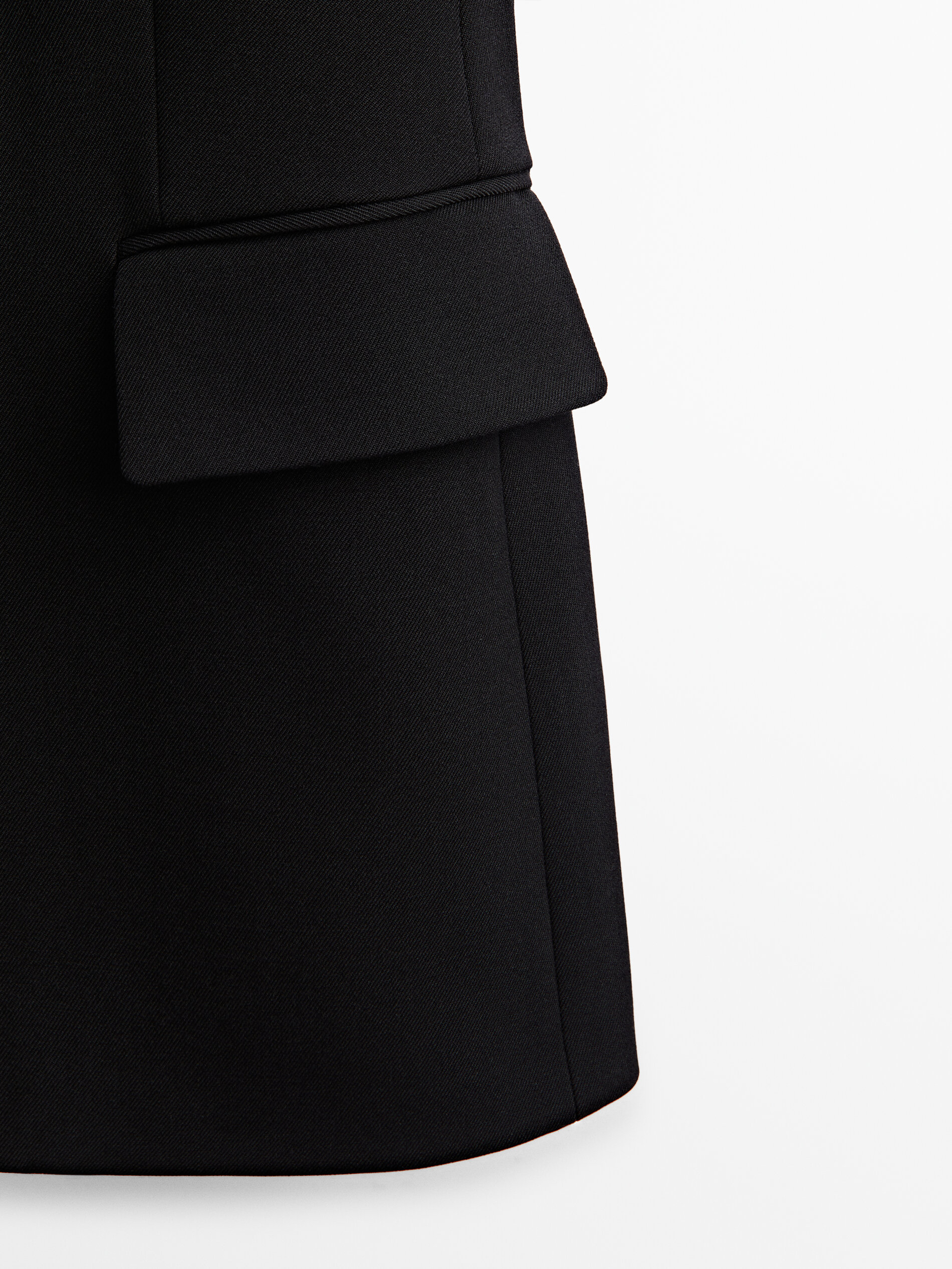 Chaleco largo negro botones - NEGRO