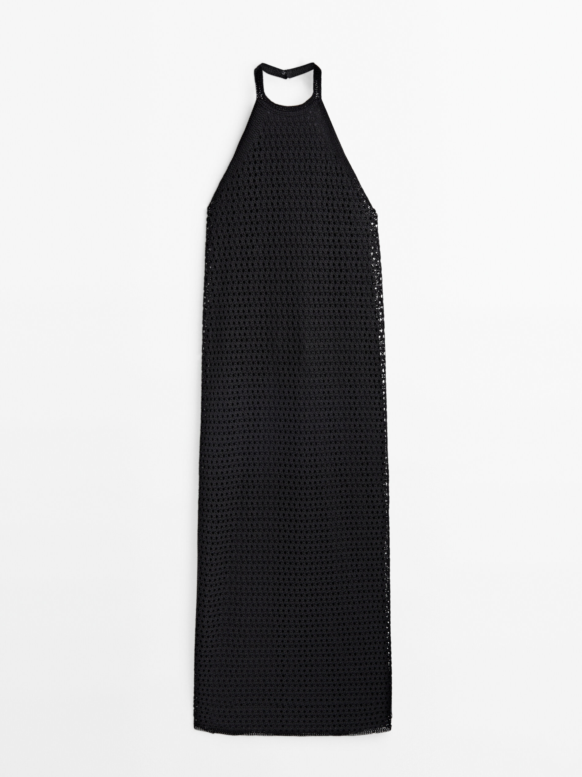 Vestido halter crochet - NEGRO
