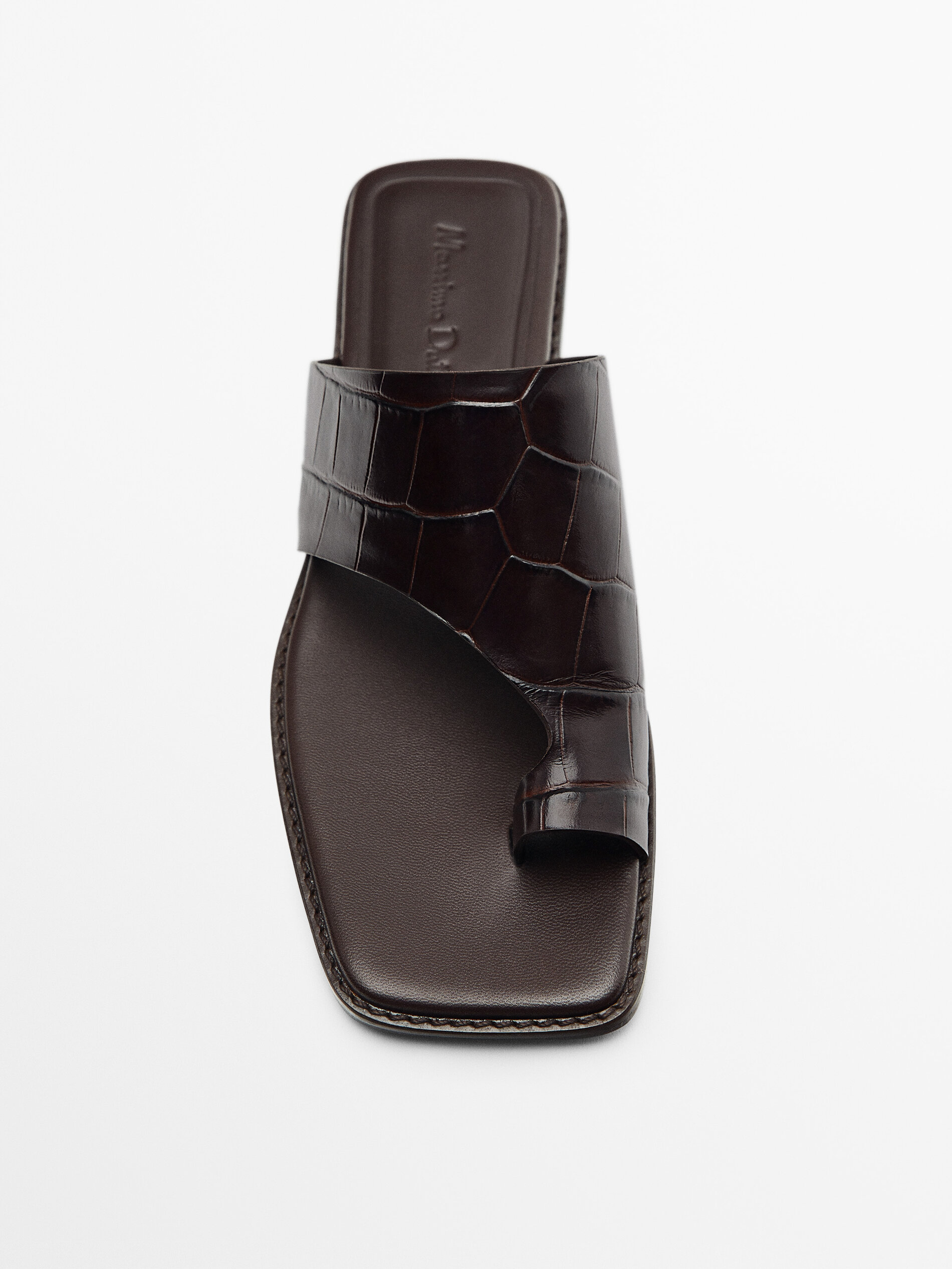 SANDALIA PLANA PIEL - MARRÓN