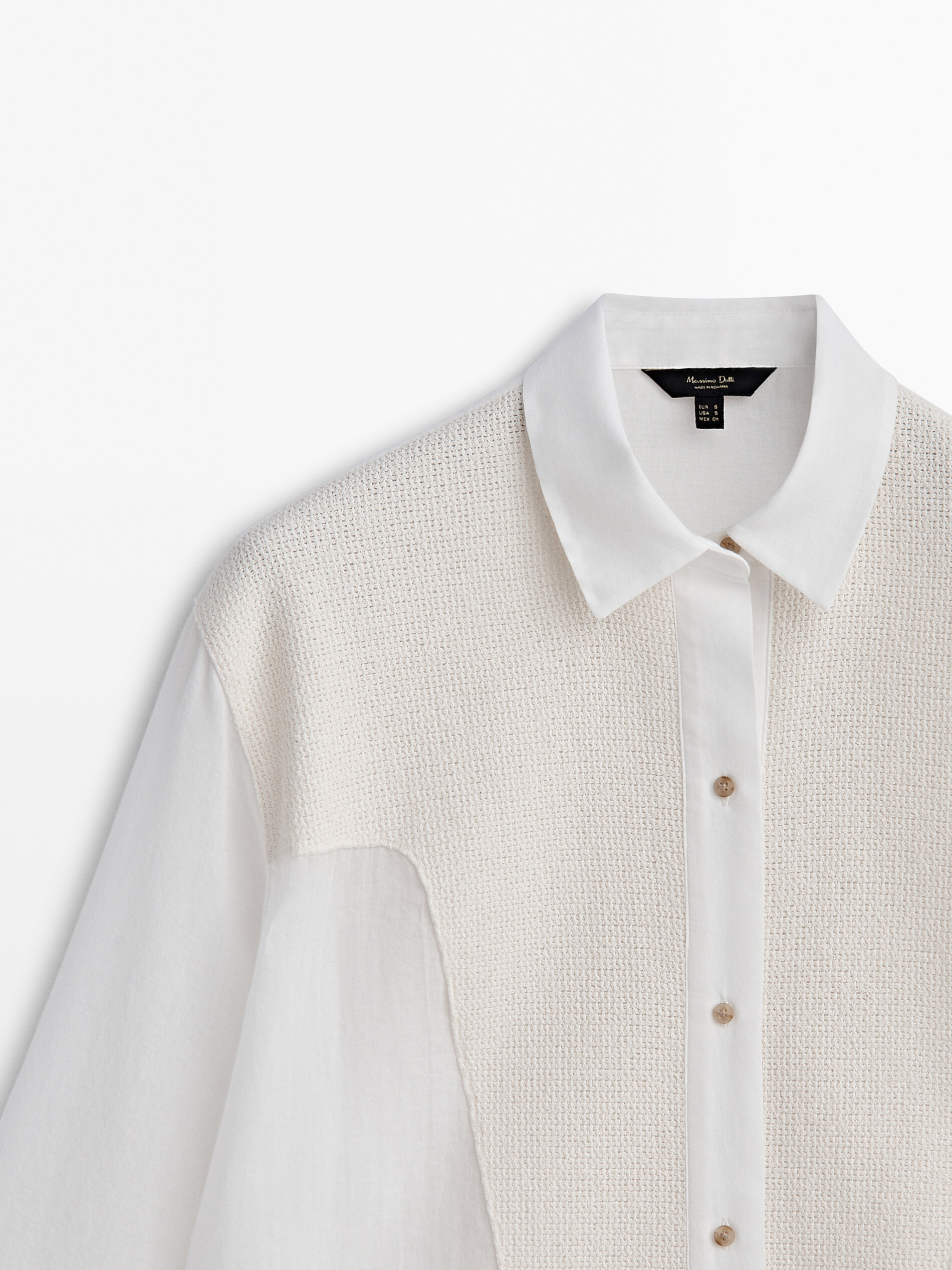 Camisa semitransparente detalle pechera - BLANCO