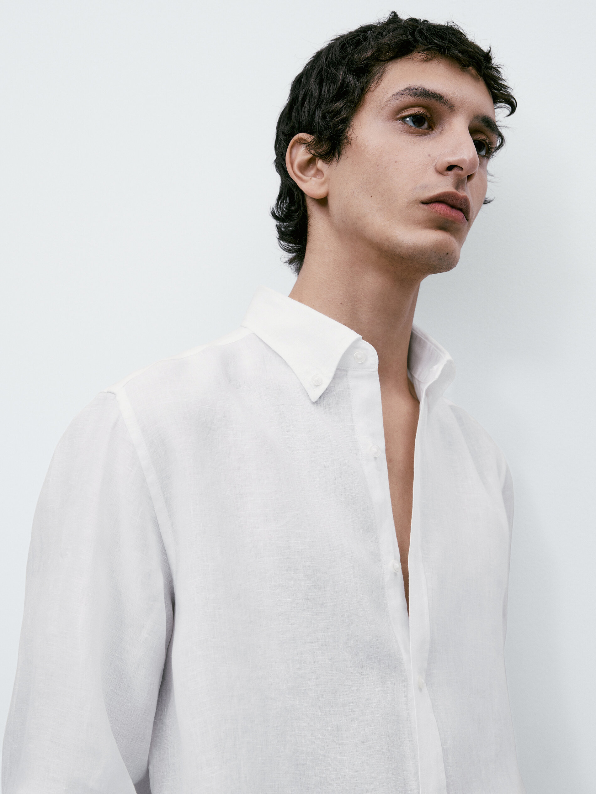 Camisa 100% lino regular fit - BLANCO