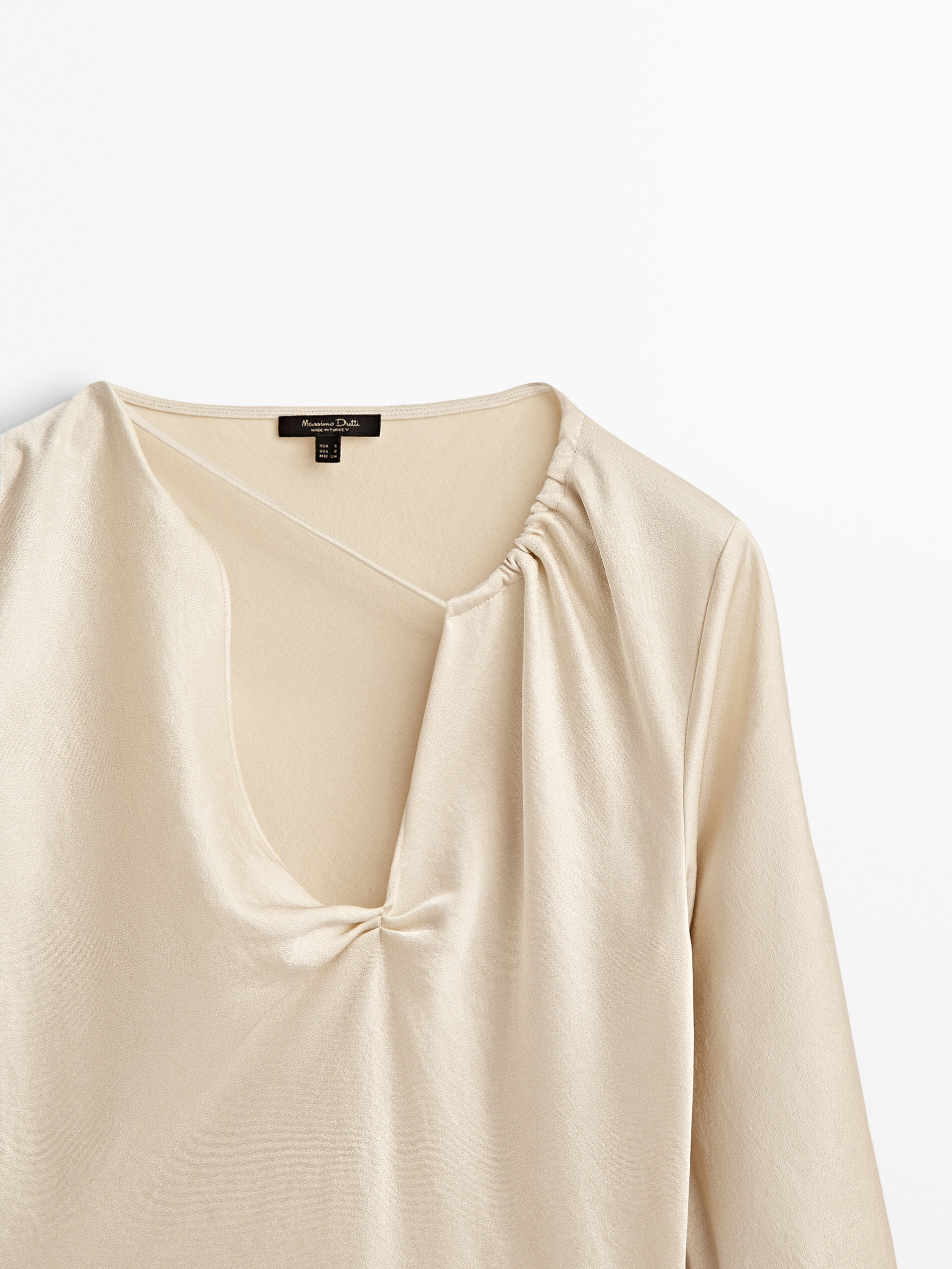 Vestido largo satinado cut out - CHAMPÁN