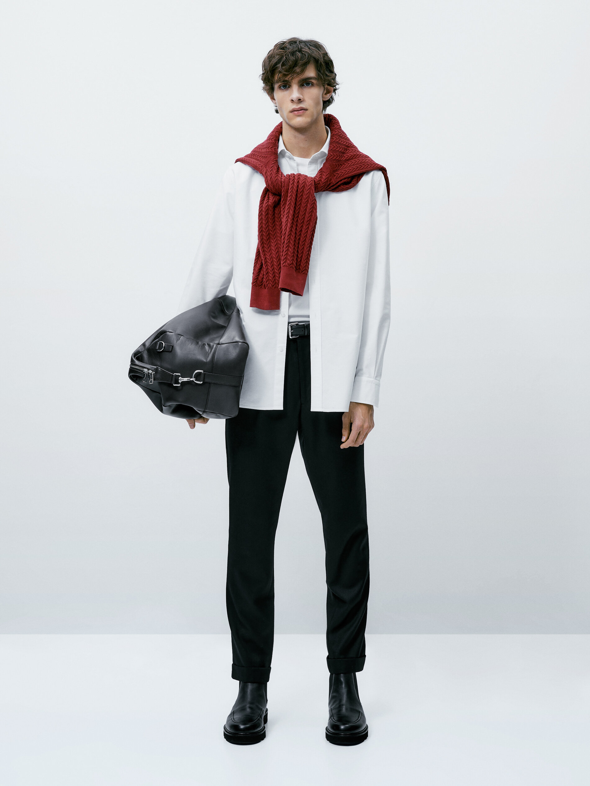 Camisa oxford algodón slim fit - BLANCO