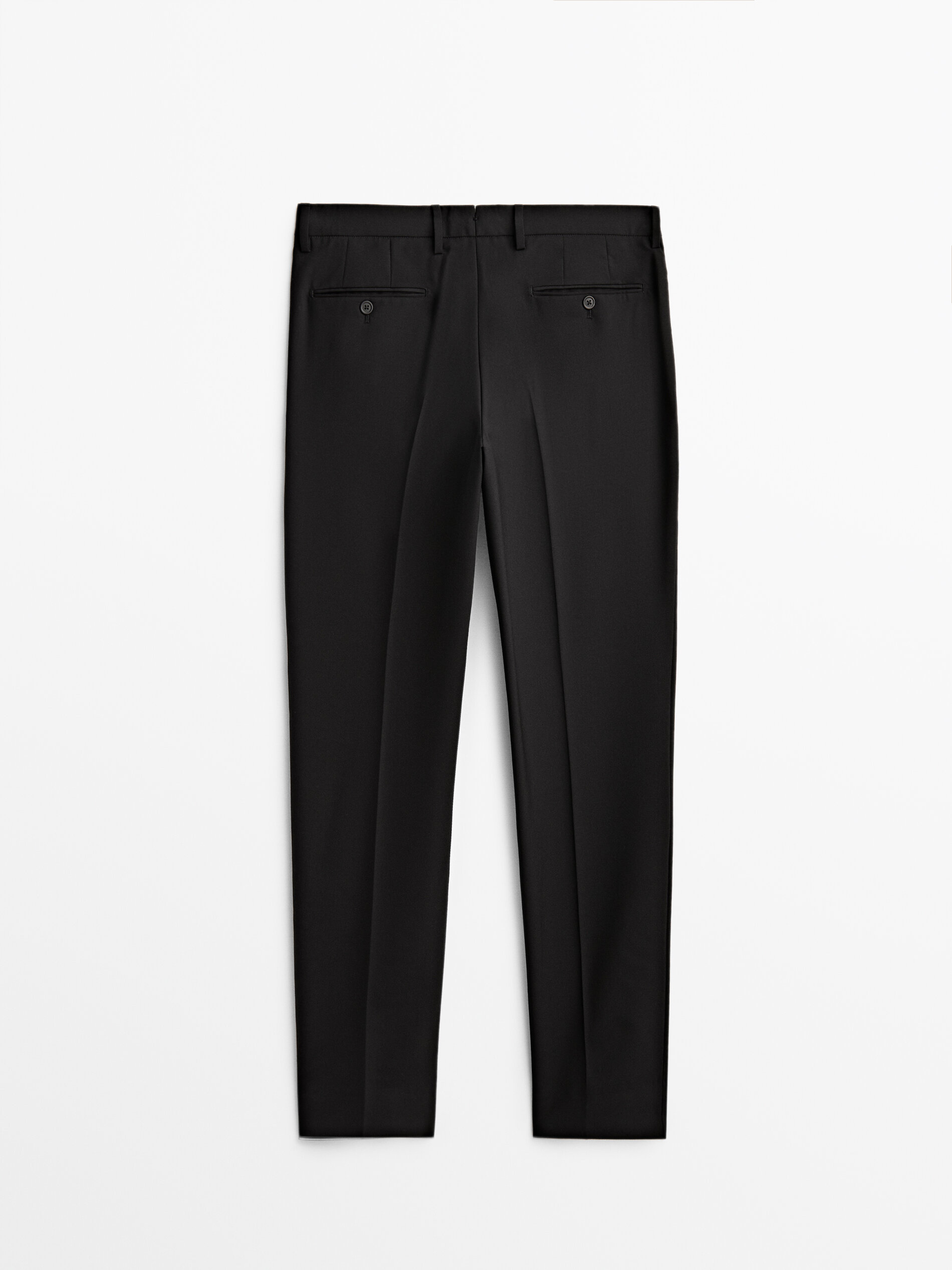 Pantalón traje lana bi-stretch - NEGRO