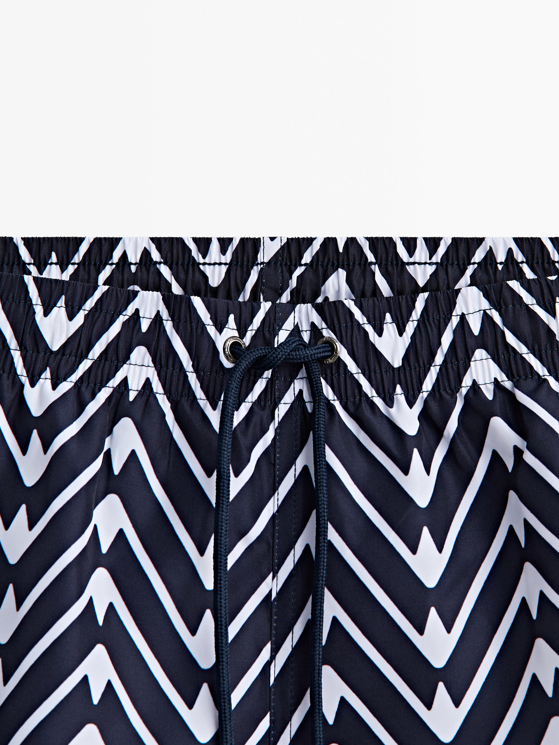 Bañador azul marino estampado zig zag - AZUL MARINO