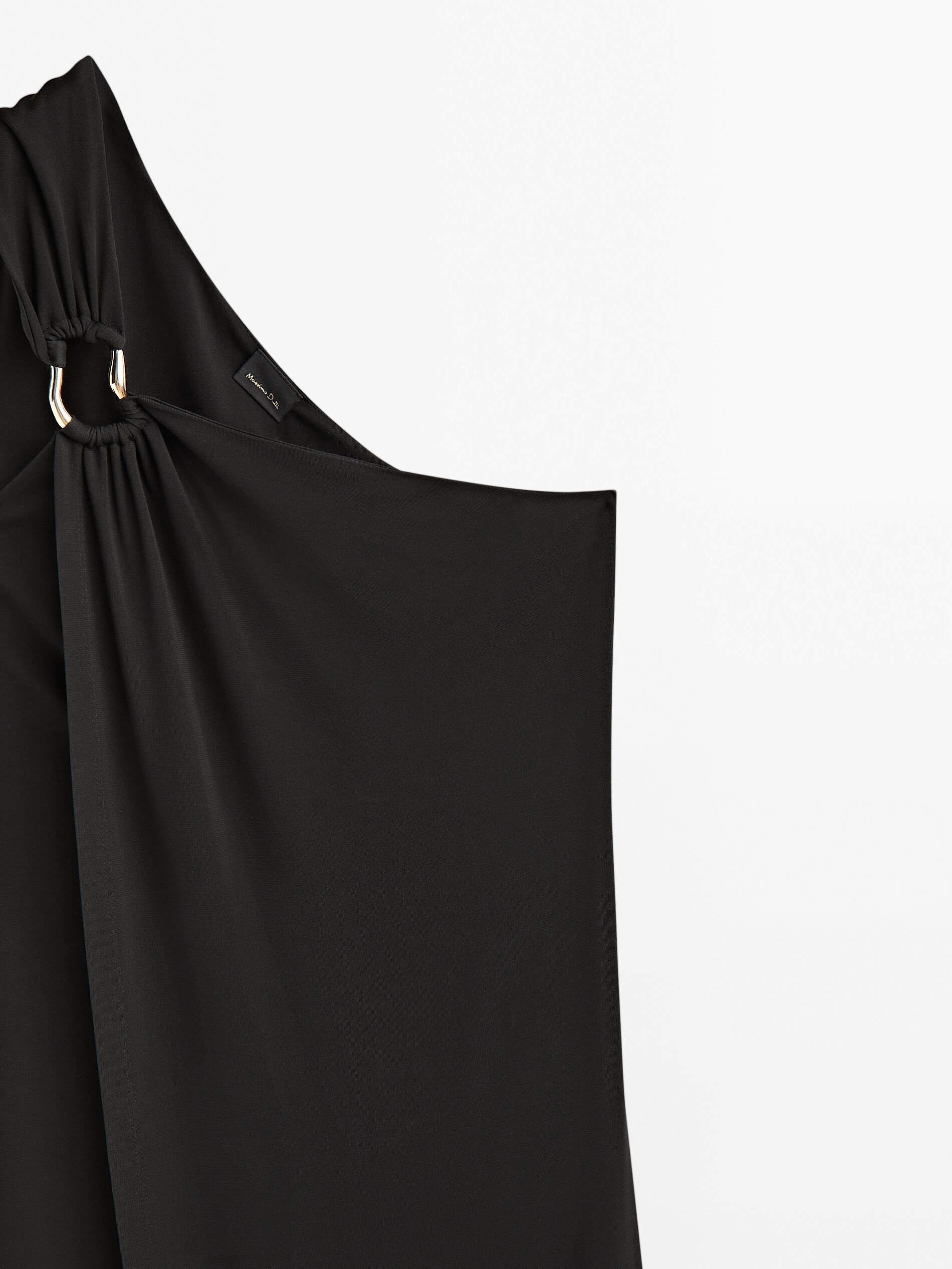 Vestido asimétrico detalle pieza - NEGRO