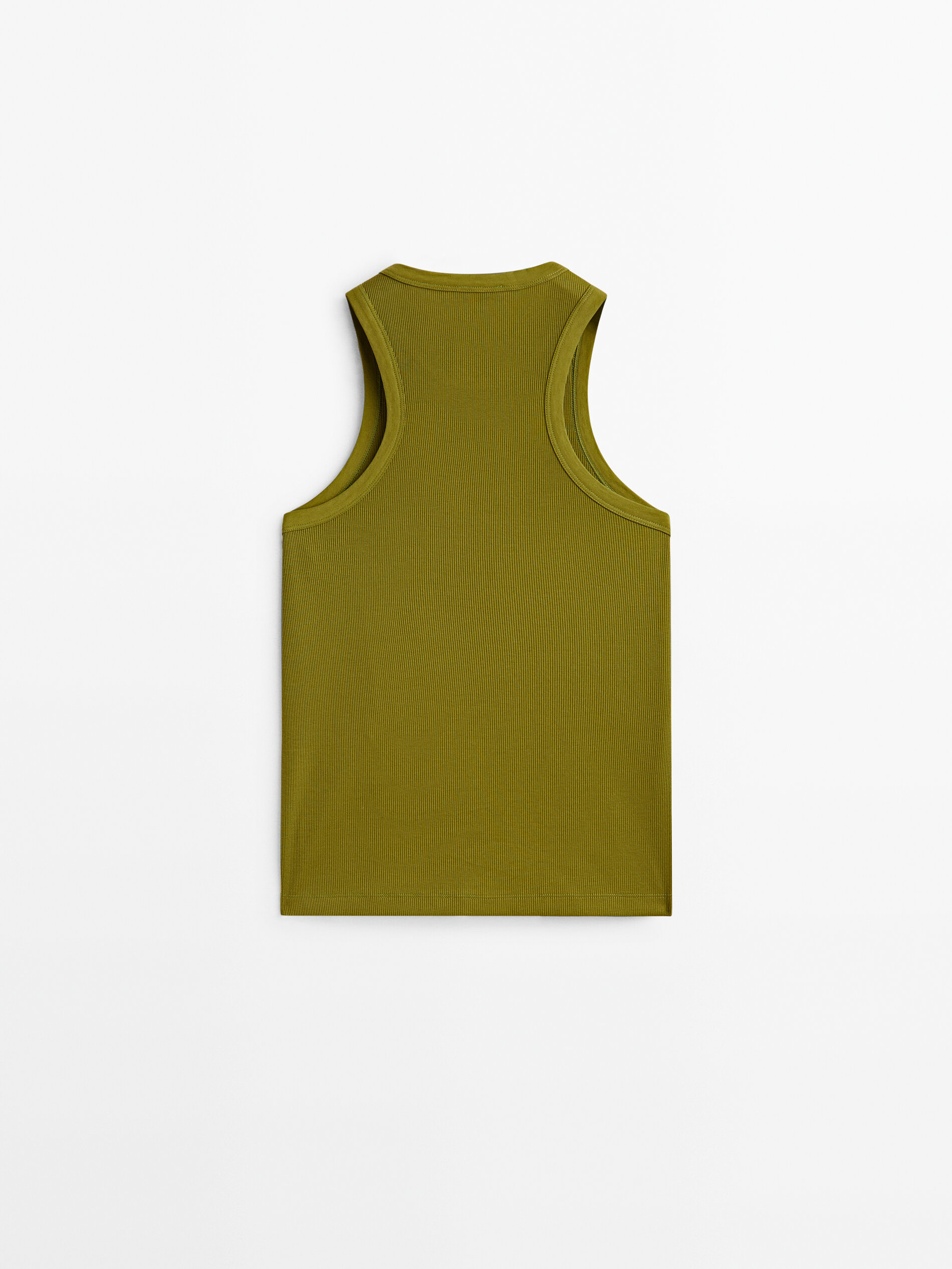 Top canalé algodón mercerizado - VERDE