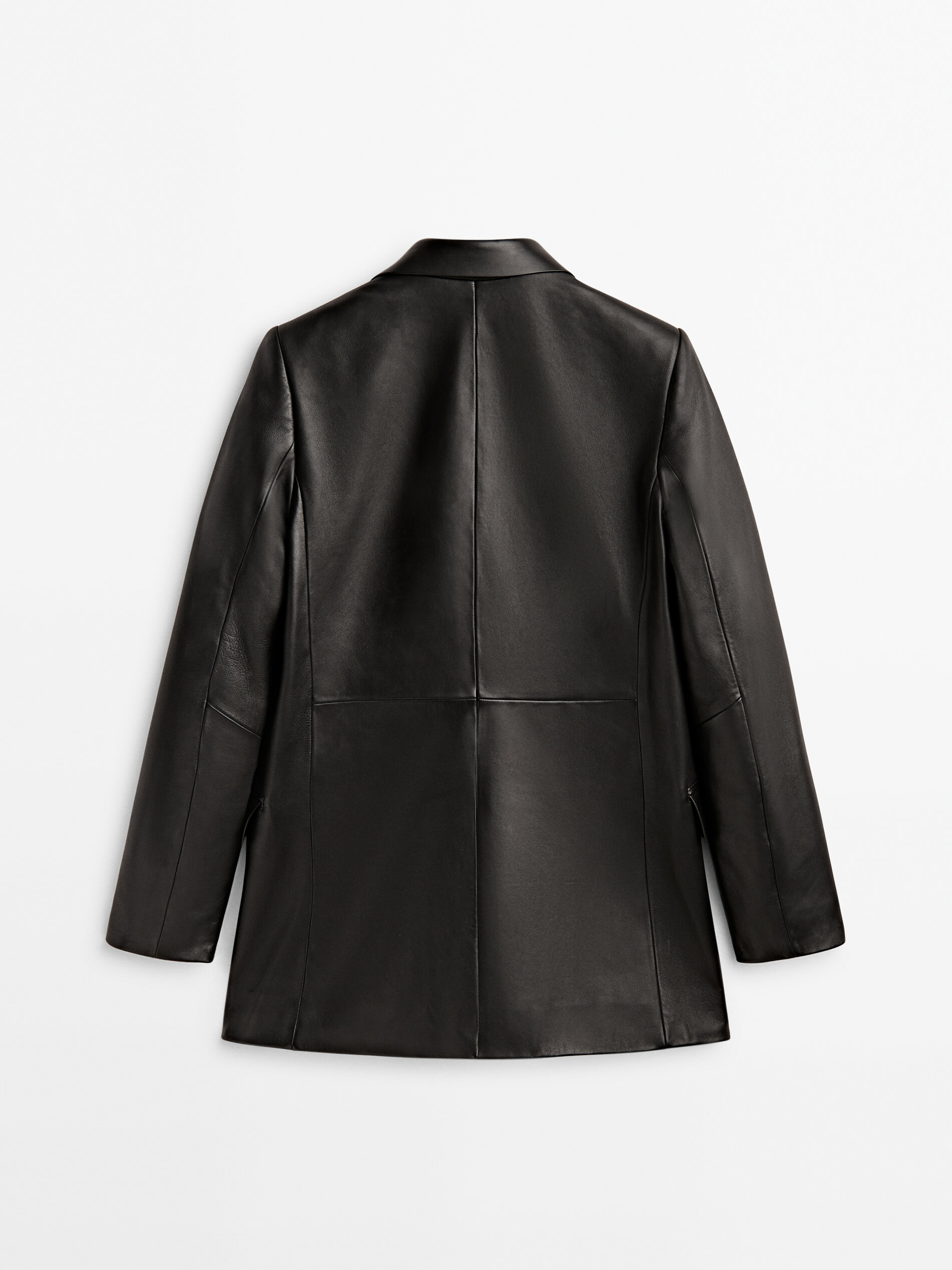 Blazer cruzada piel napa - NEGRO