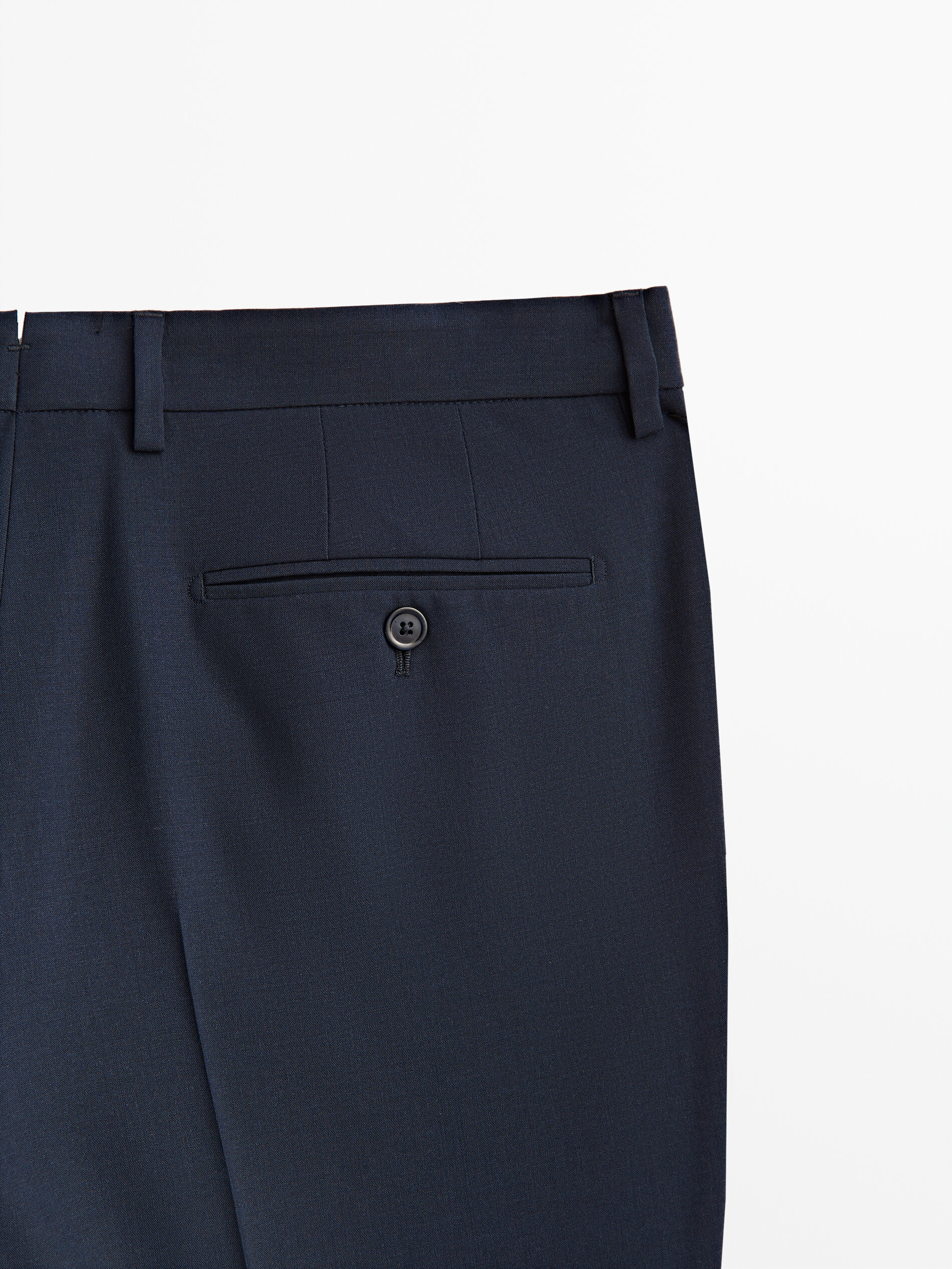 Pantalón traje azul lana - AZUL