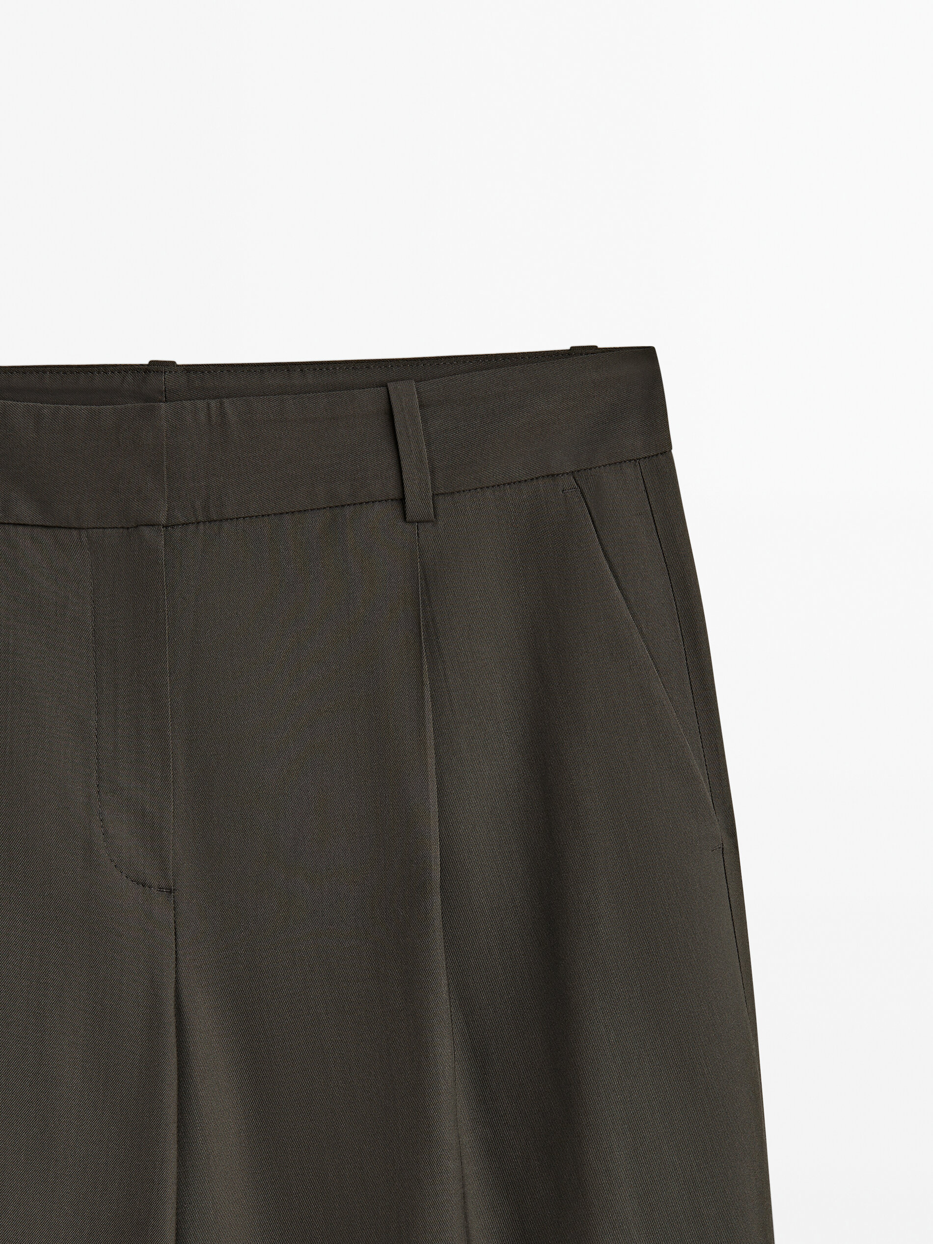 Pantalón traje cargo pinzas - VISÓN