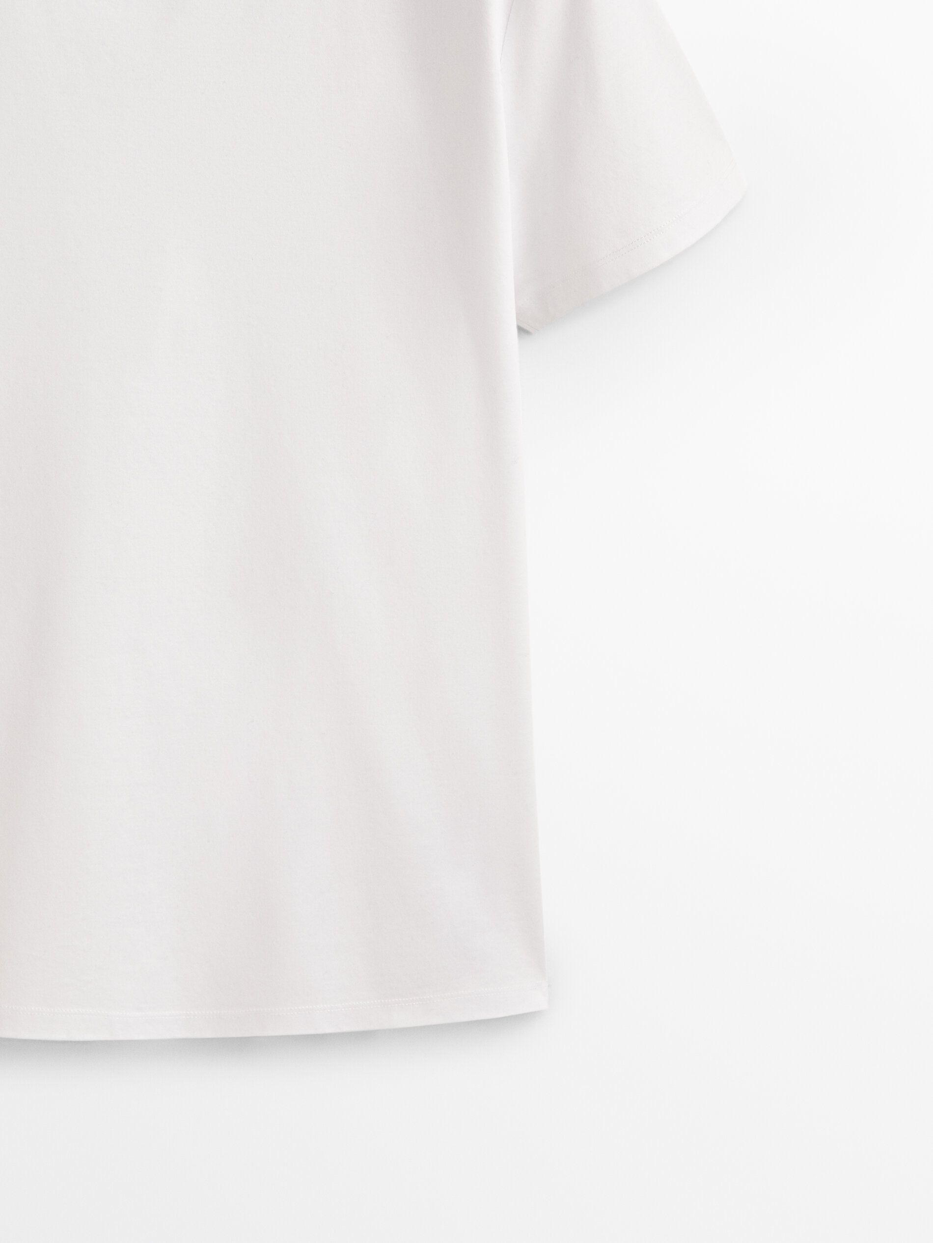 Camiseta manga corta algodón mercerizado - BLANCO