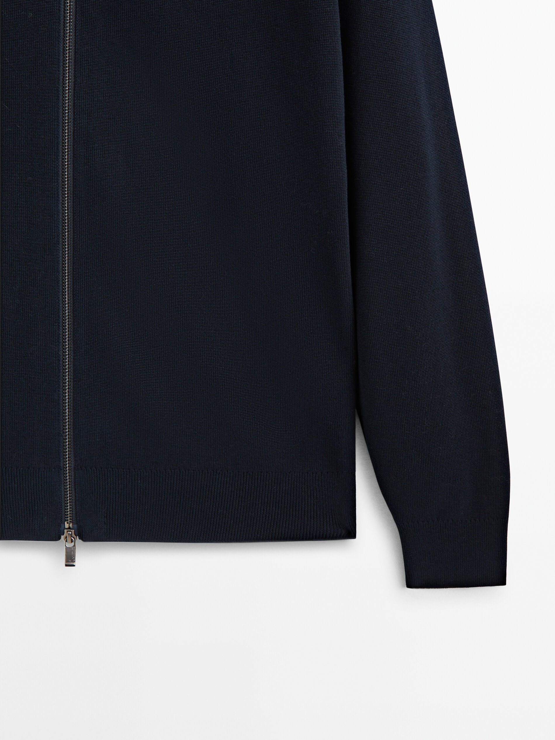 Cárdigan 100% algodón con cremallera - AZUL MARINO