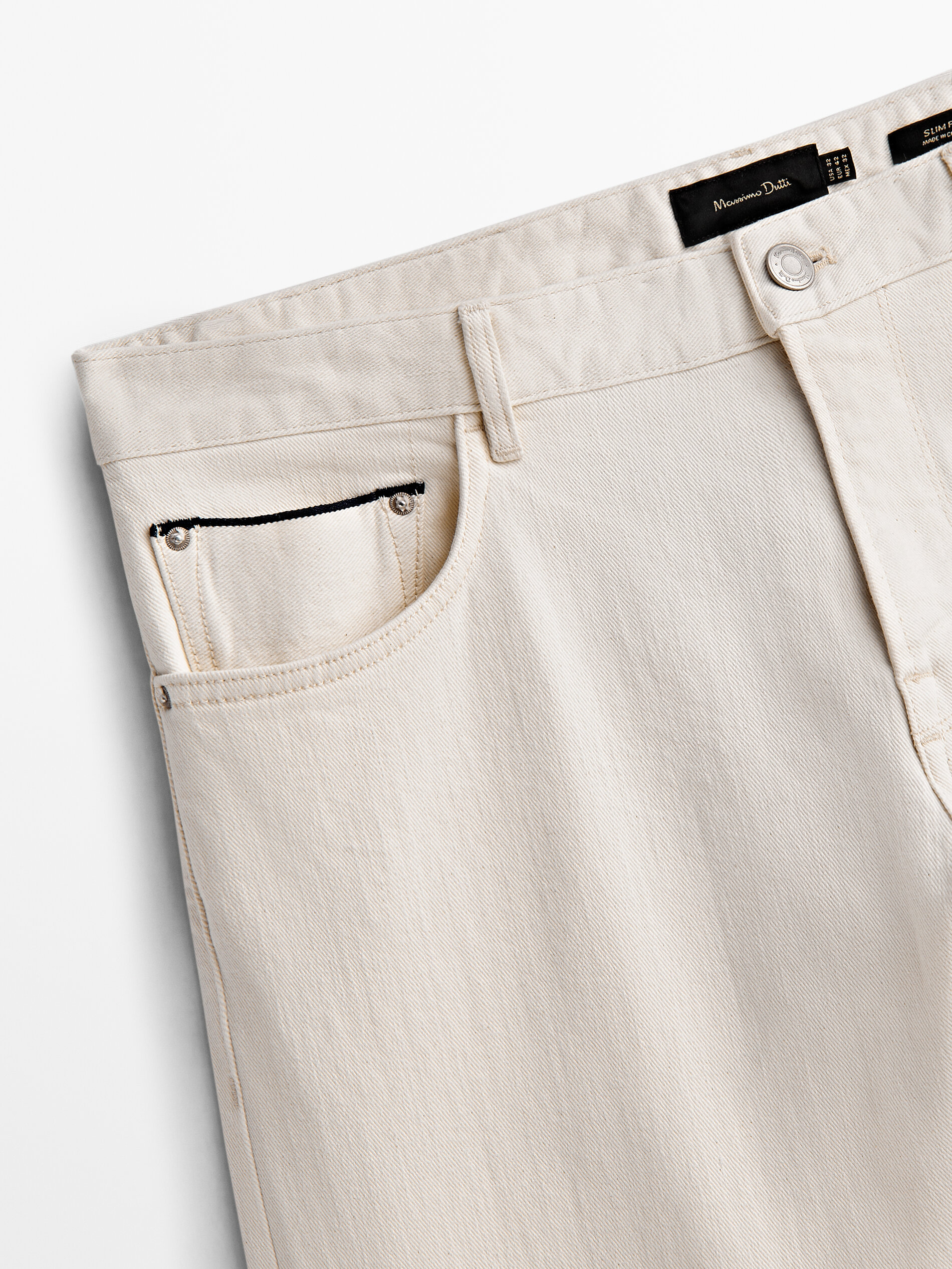 Pantalón vaquero selvedge slim fit - CRUDO