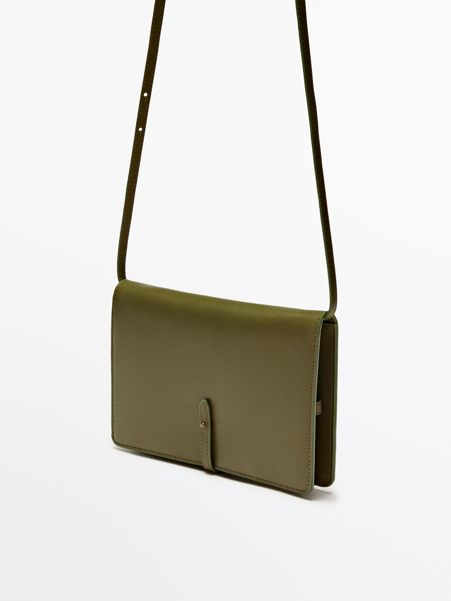 Bolso bandolera piel porta móvil - KAKI