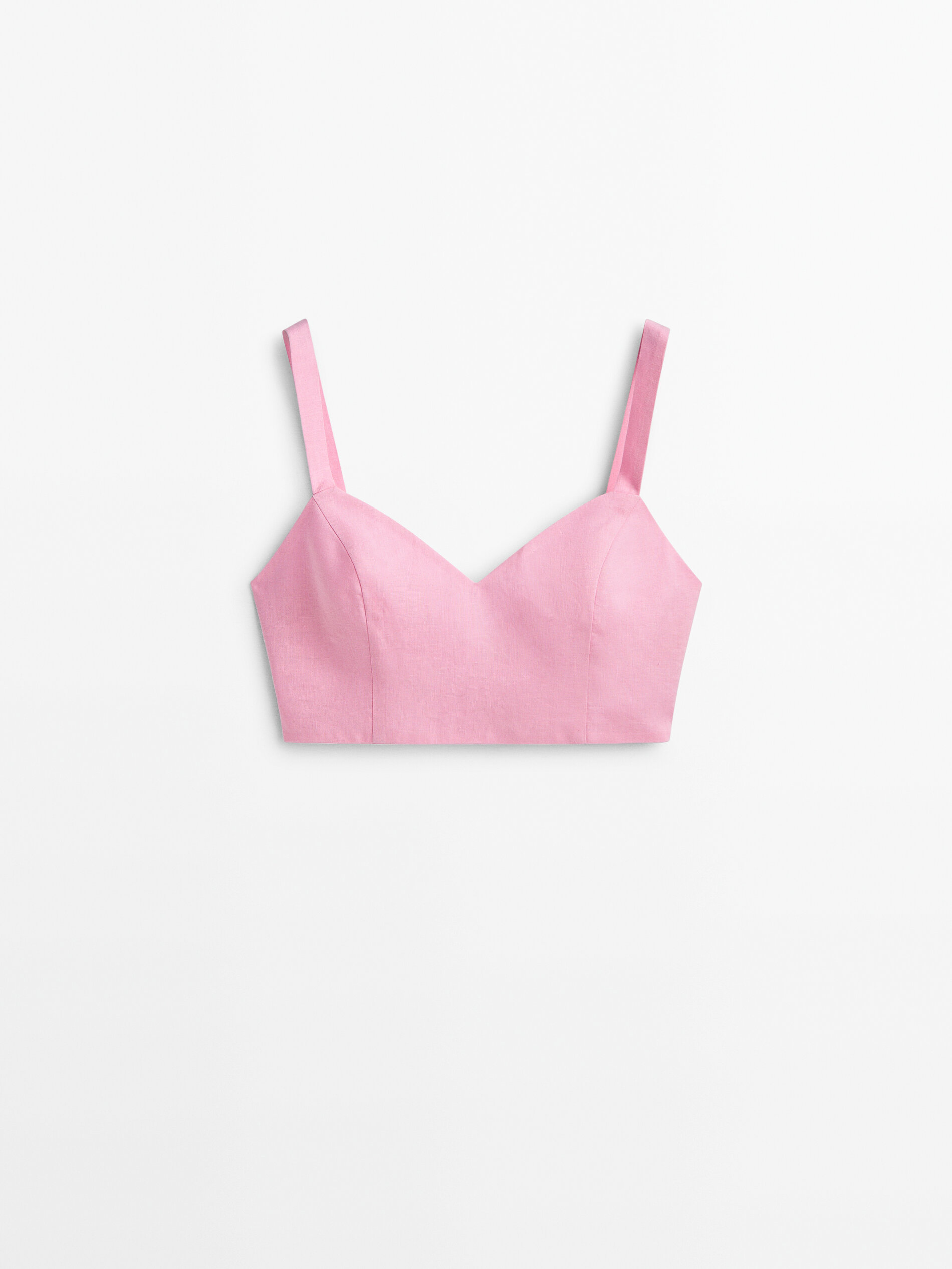 Top crop lino tirantes -Studio - ROSA