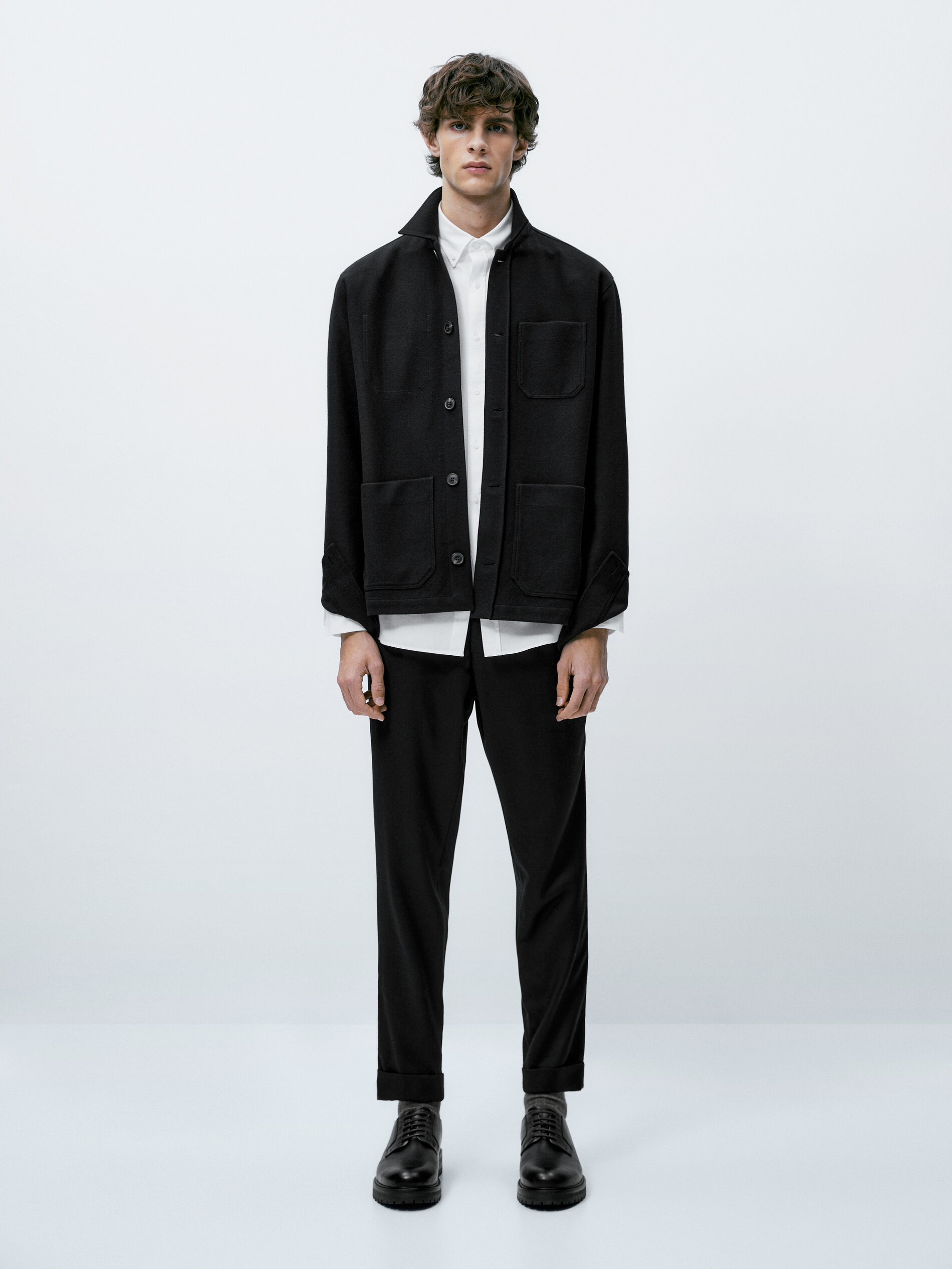 Camisa estructura algodón slim fit - BLANCO