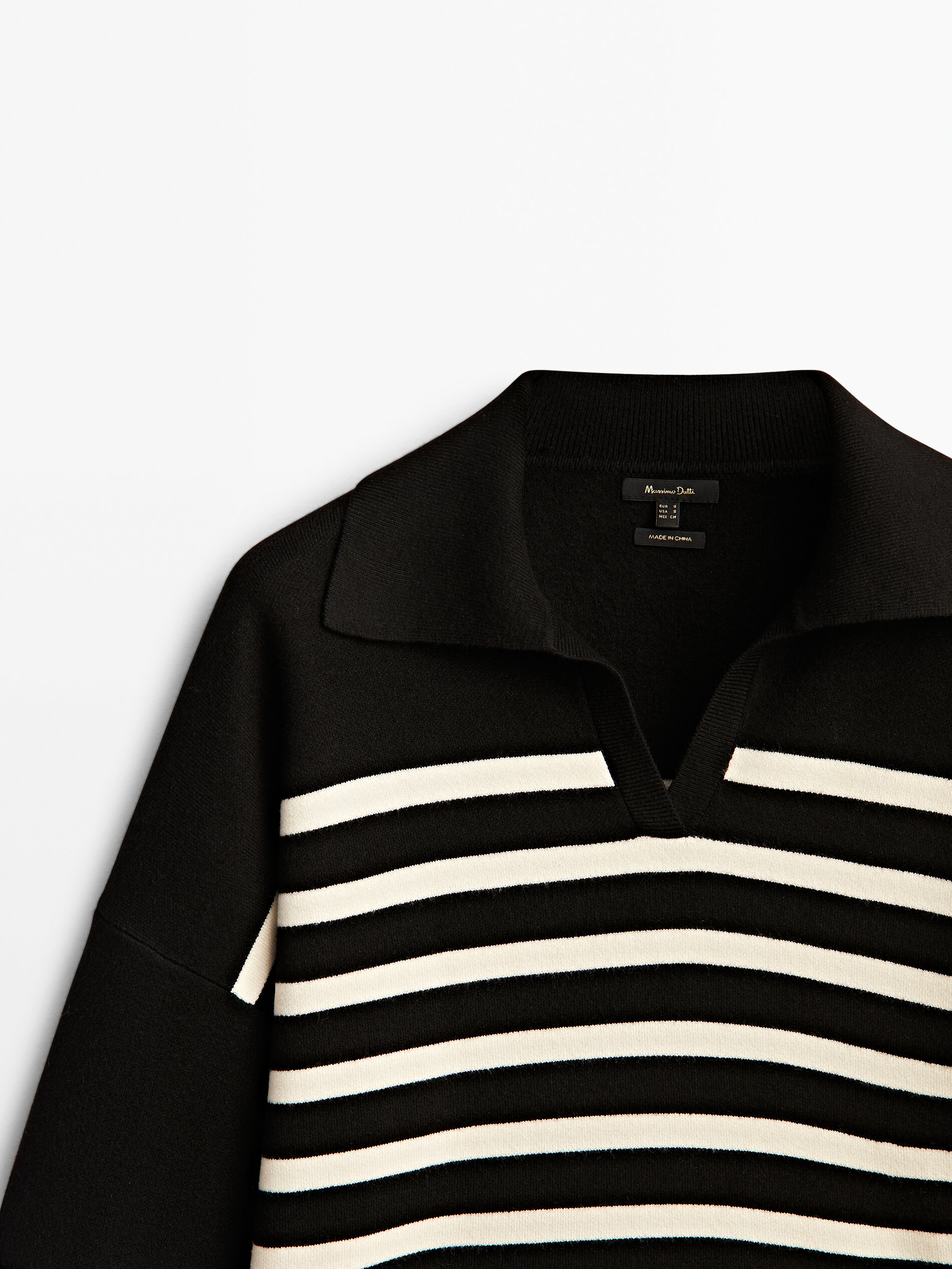 Jersey rayas cuello polo - NEGRO