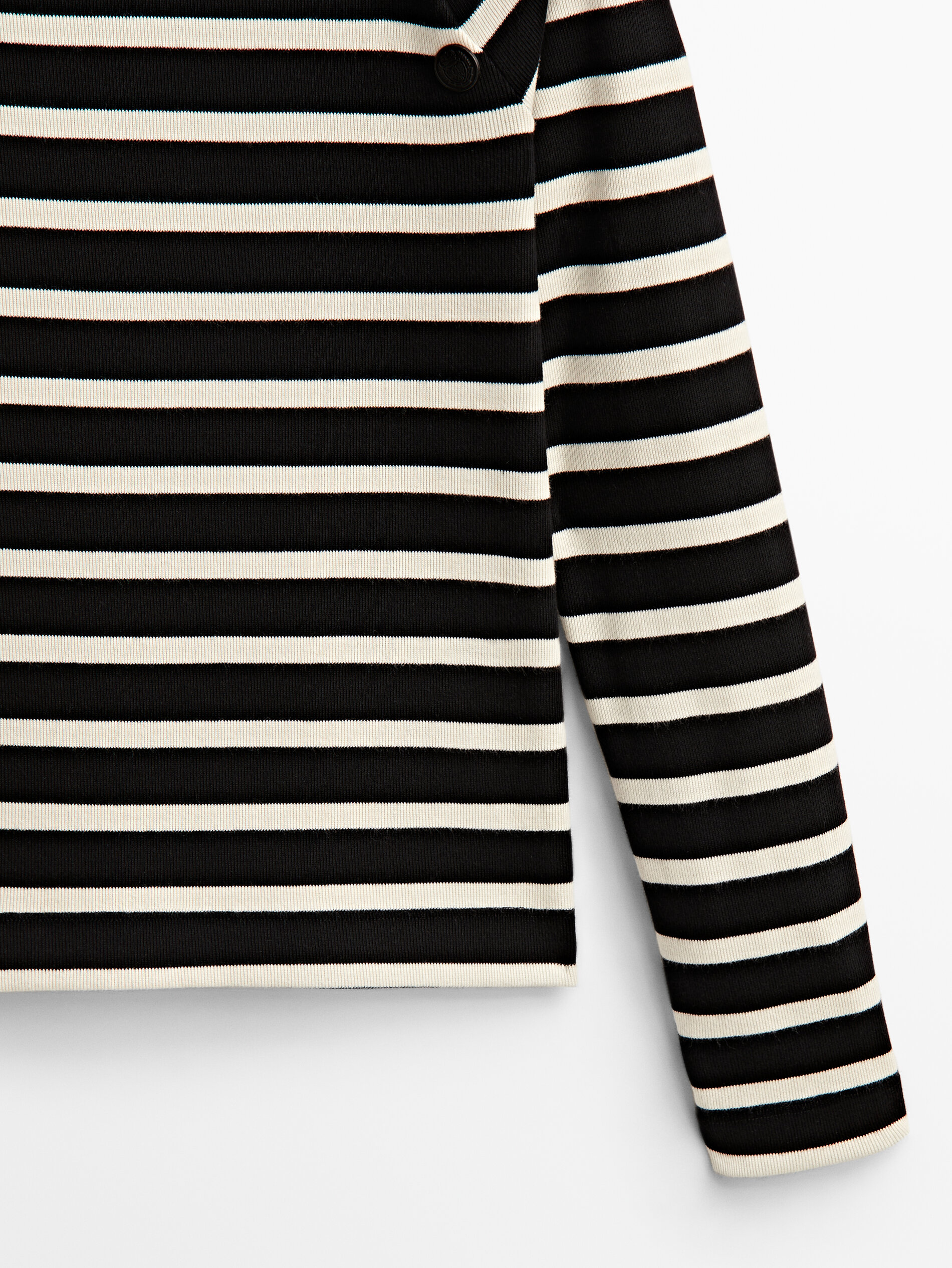 Sudadera rayas detalle botones - NEGRO