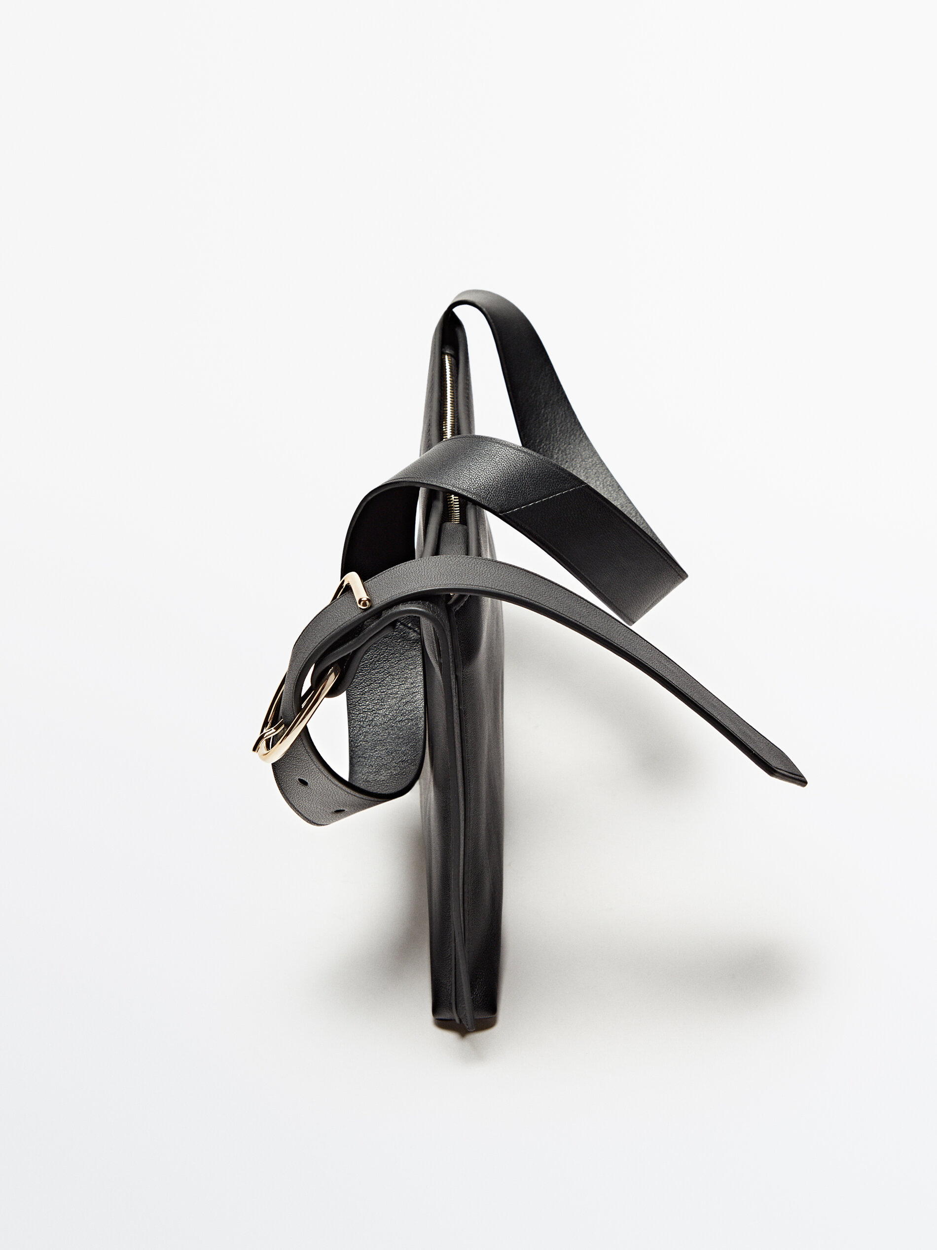 Bolso hombro piel detalle hebilla - NEGRO