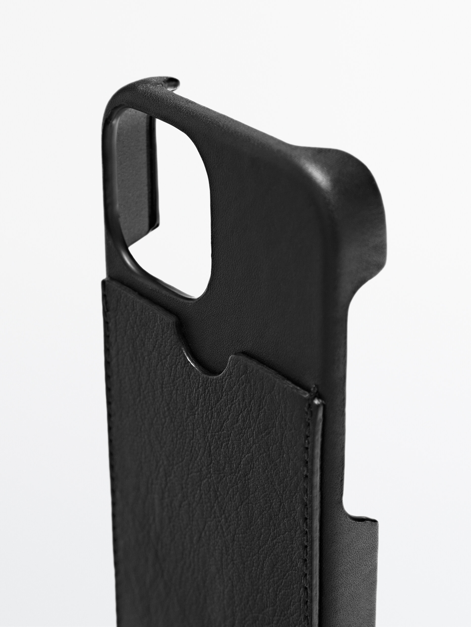 Funda iphone 13 mini piel con tarjetero - NEGRO