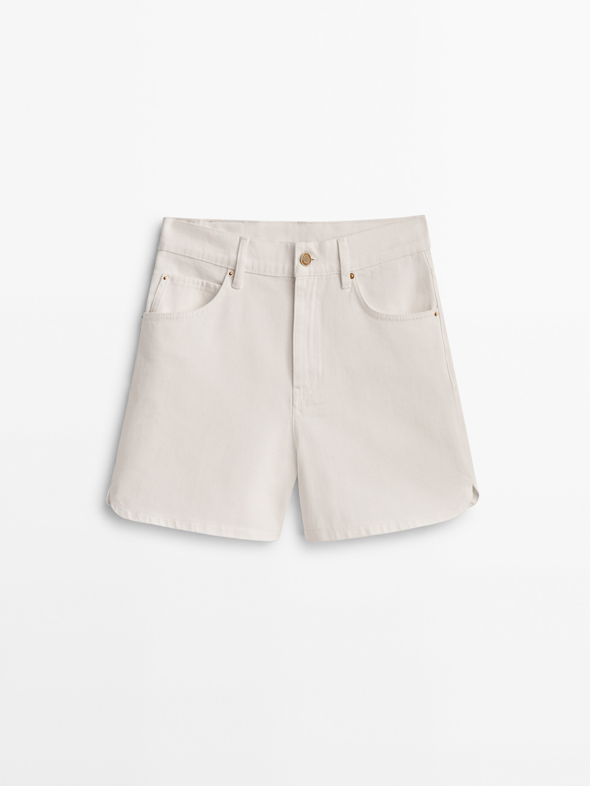 Short denim tiro alto - CRUDO