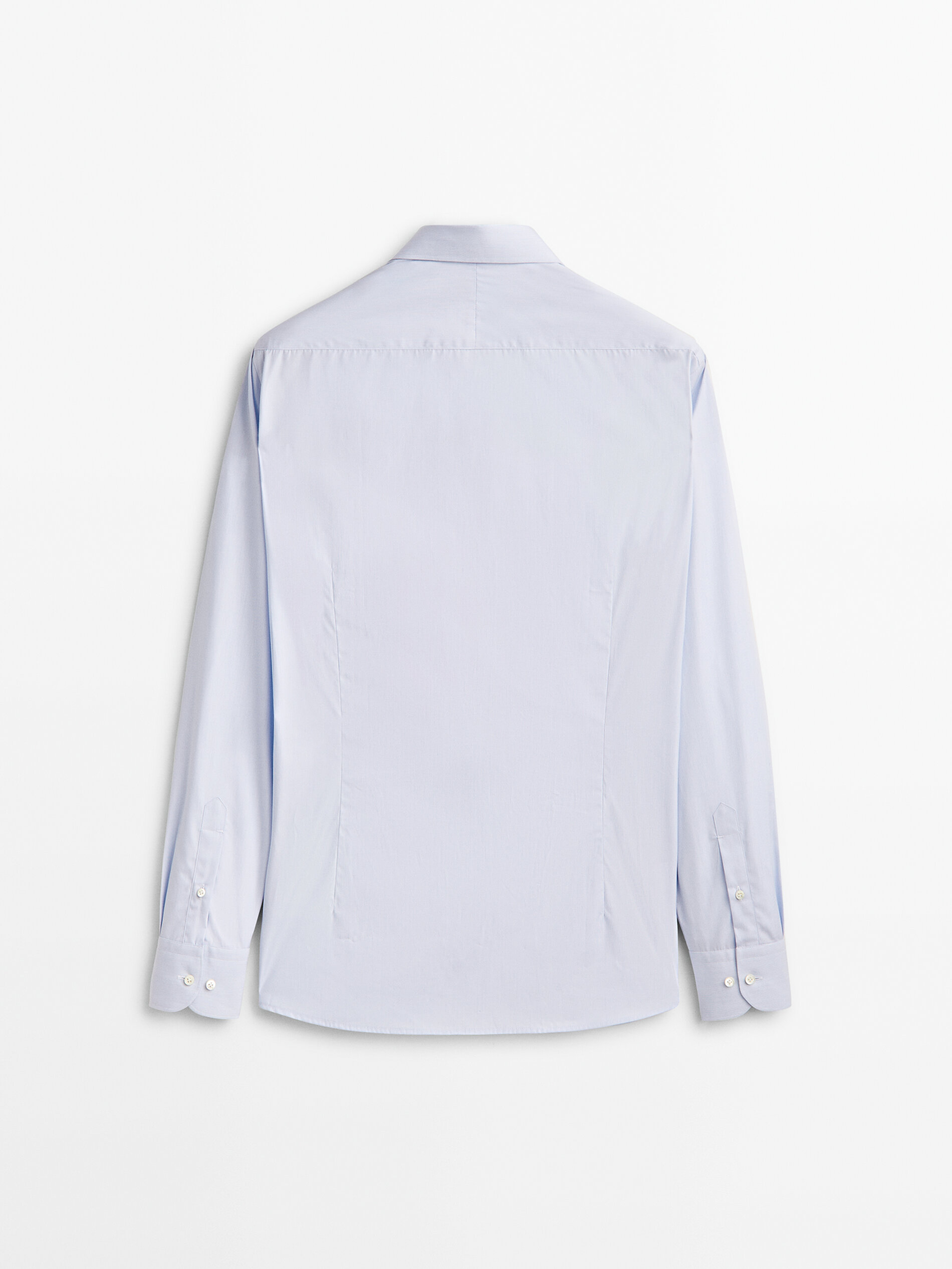 Camisa micro raya easy iron slim fit - CELESTE