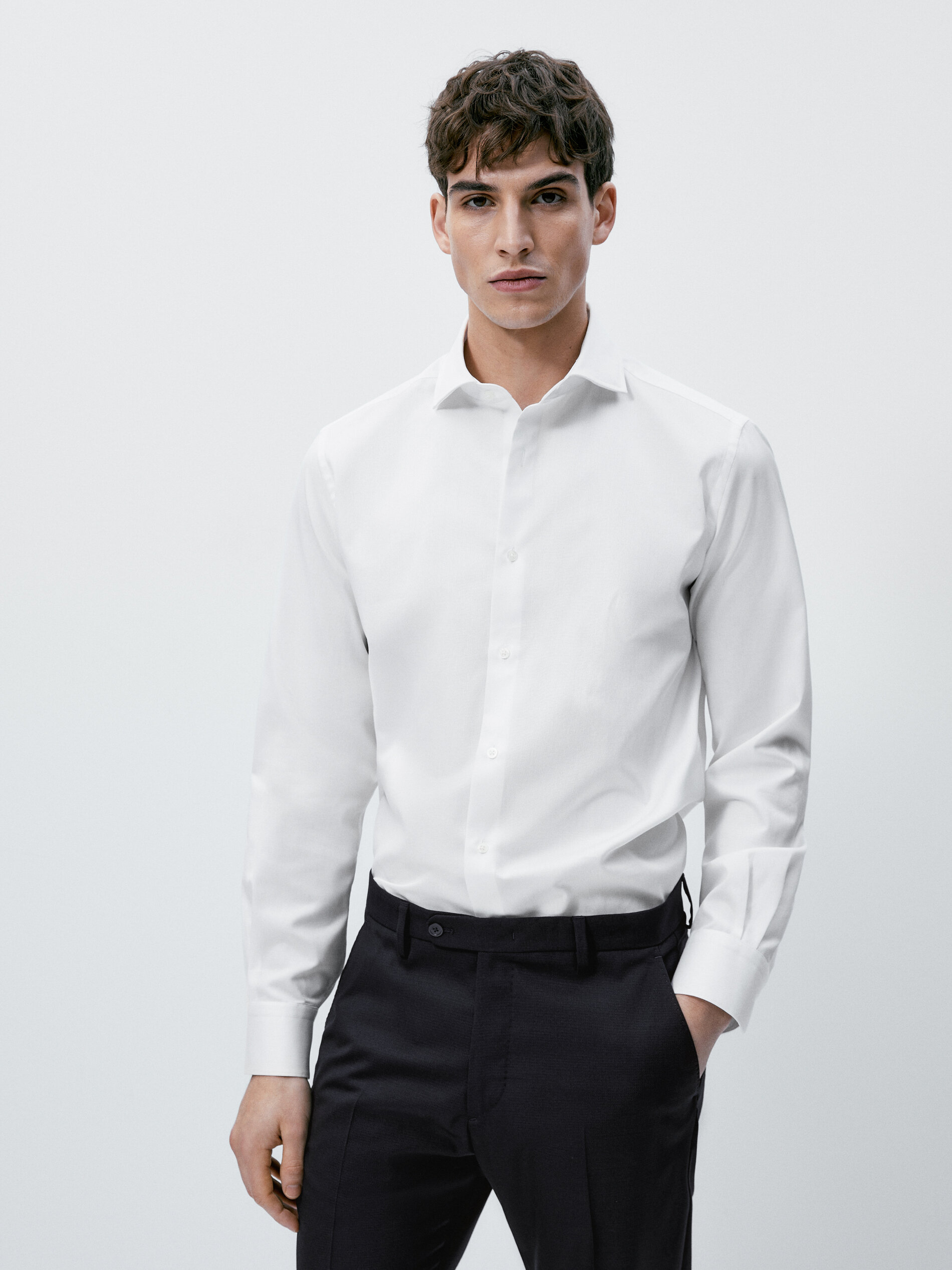 Camisa easy iron regular fit - BLANCO