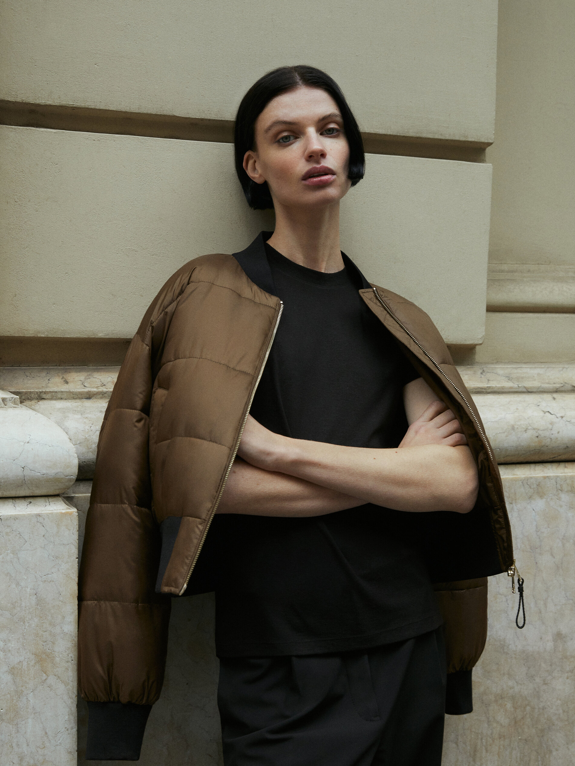 Camiseta manga corta mezcla modal cashmere - NEGRO