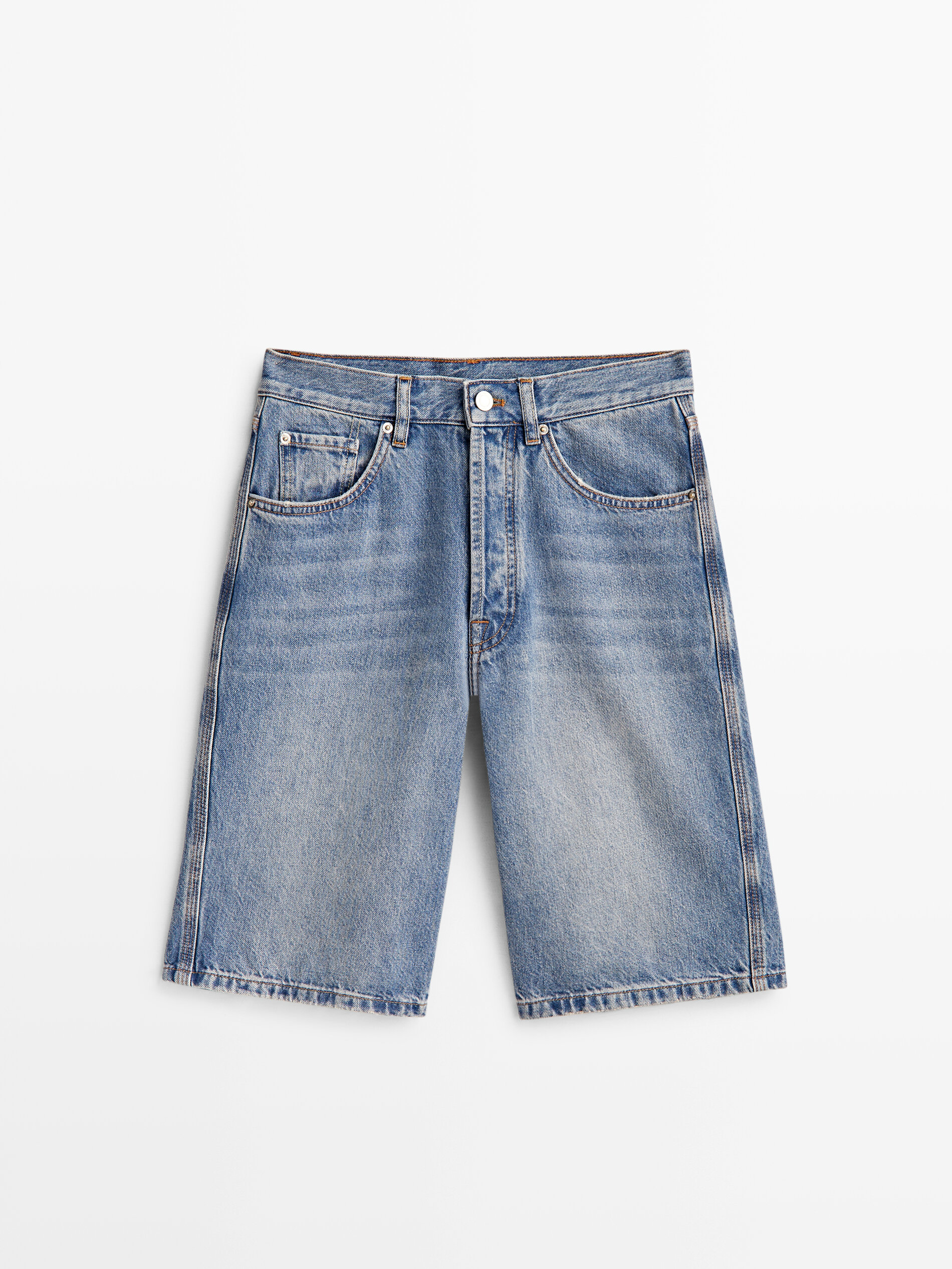 Bermuda denim tiro alto - Azul Claro