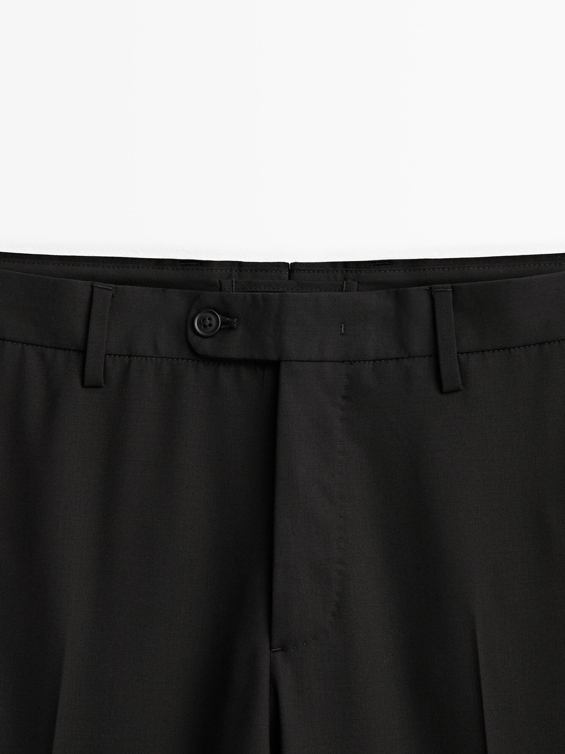 Pantalón traje lana bi-stretch - NEGRO