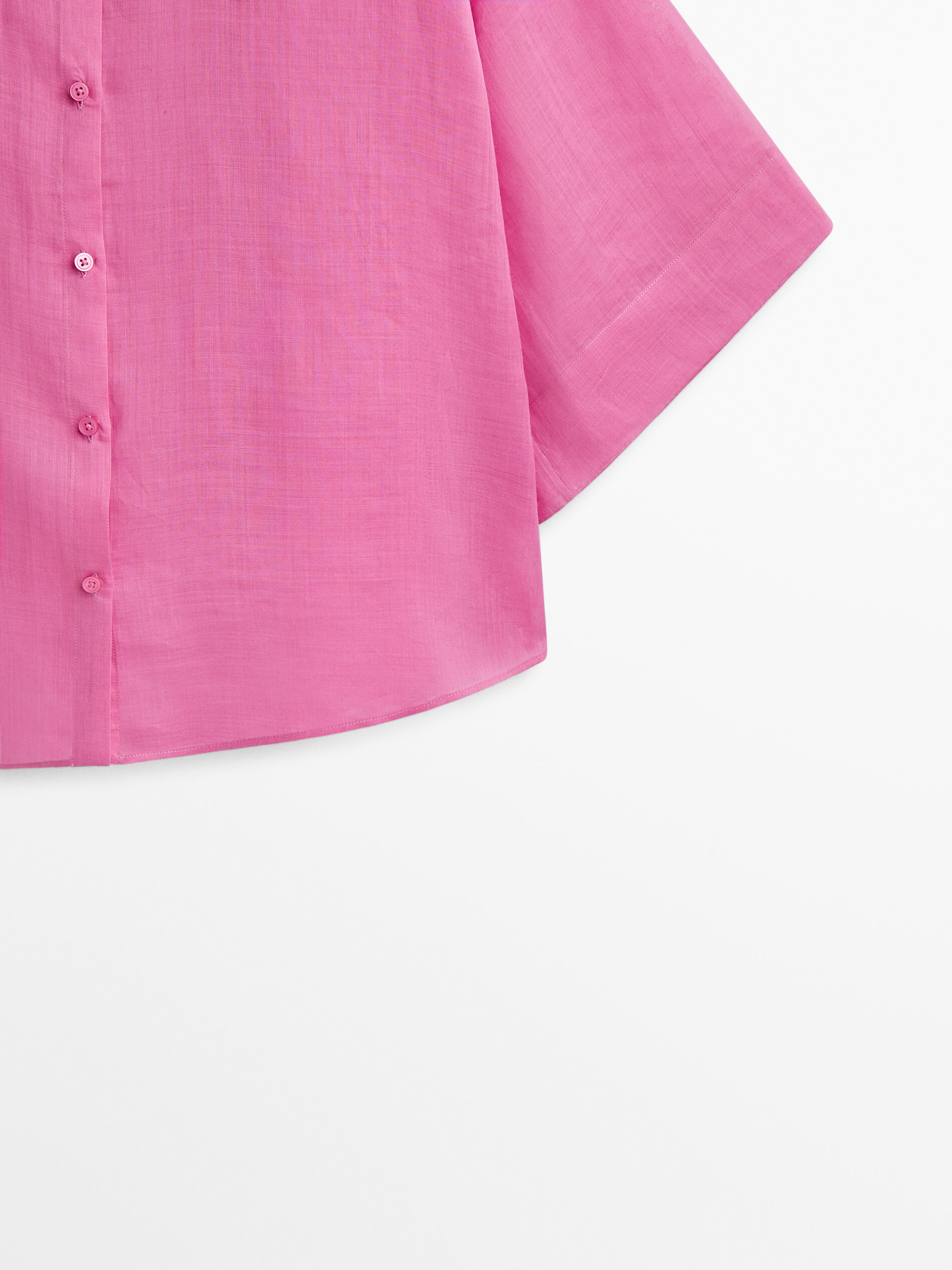 Camisa 100% ramio manga corta - ROSA