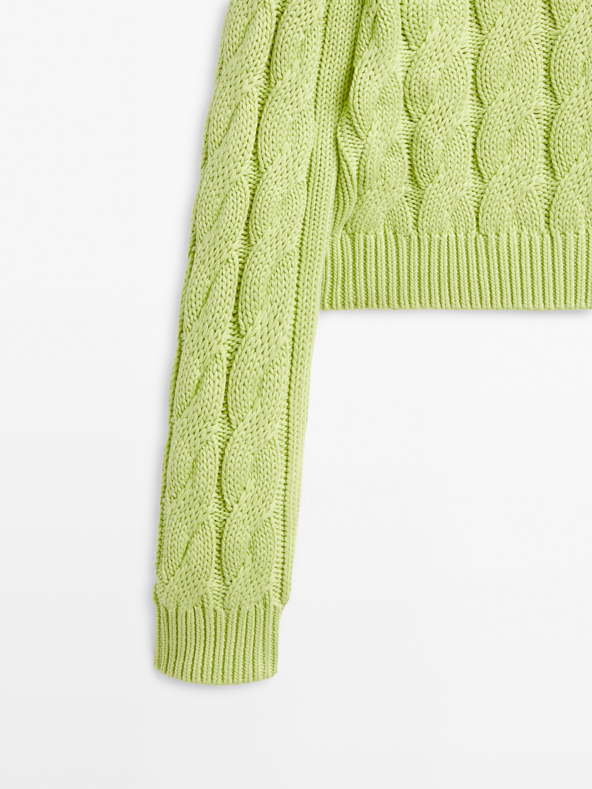 Jersey punto trenzado cropped - VERDE