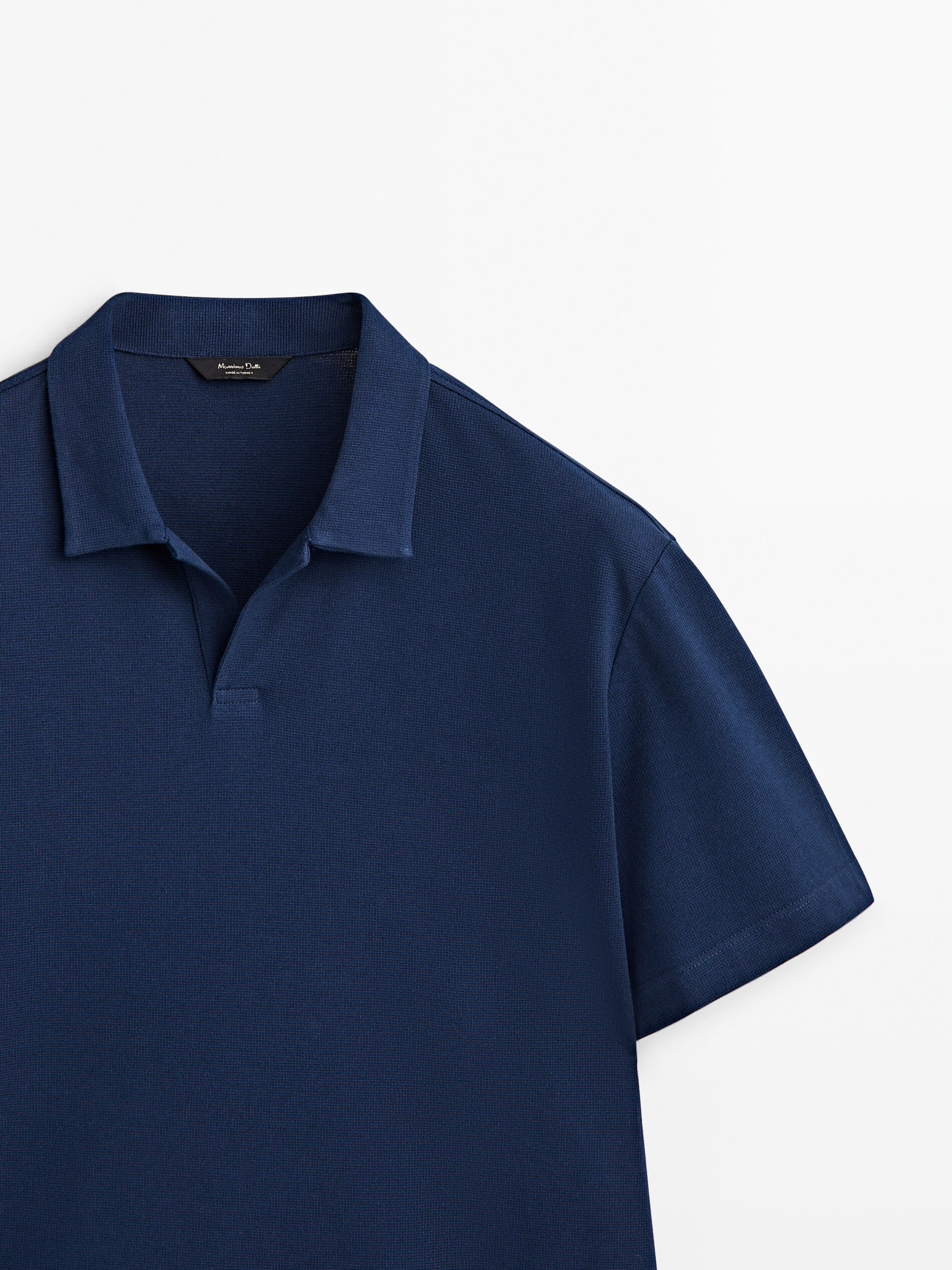 Polo punto cuadrillé algodón - AZUL MARINO