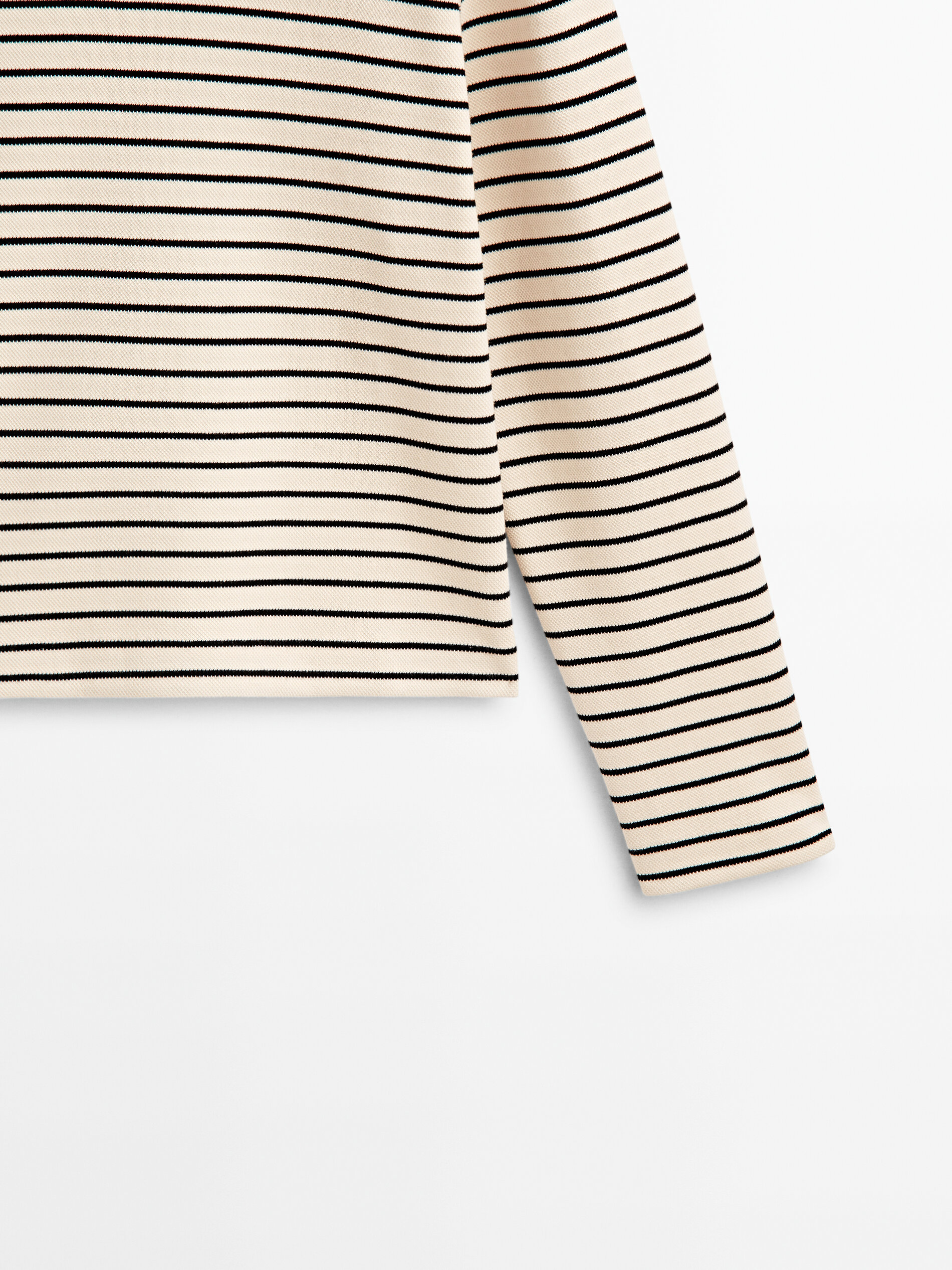 Sudadera rayas mezcla algodón - CRUDO