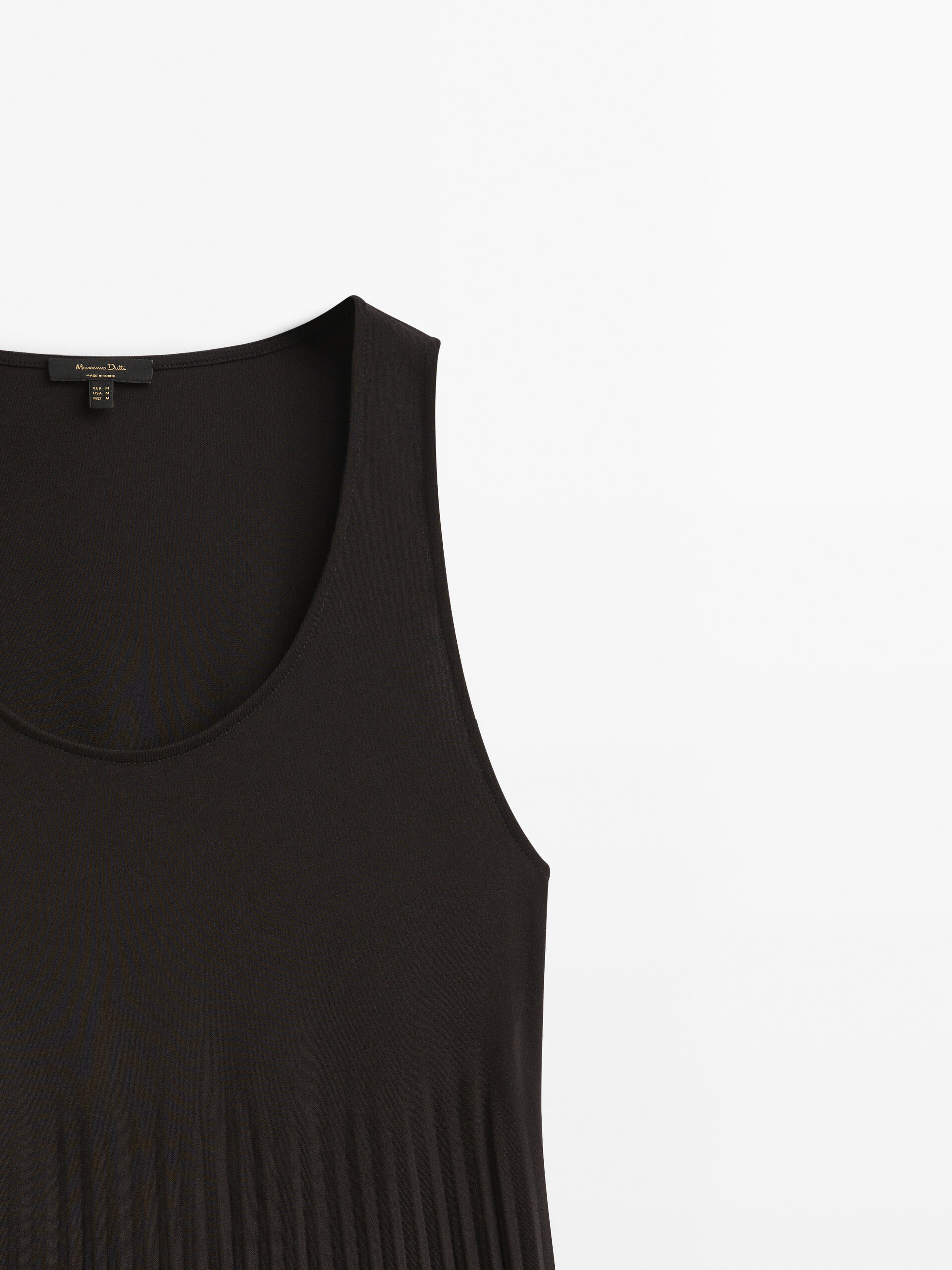 Vestido plisado negro - NEGRO