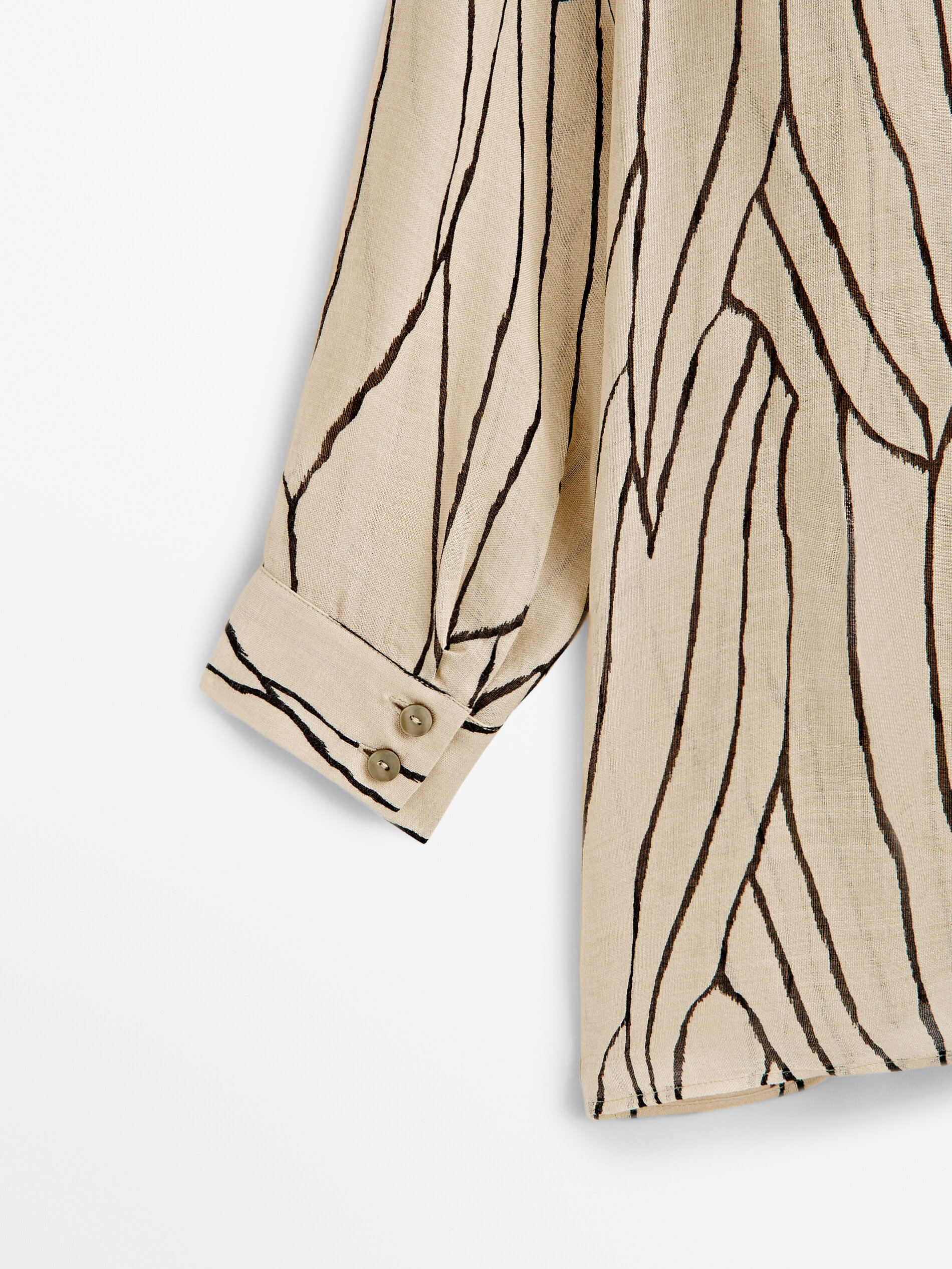 Camisa estampada cuello polo - CRUDO