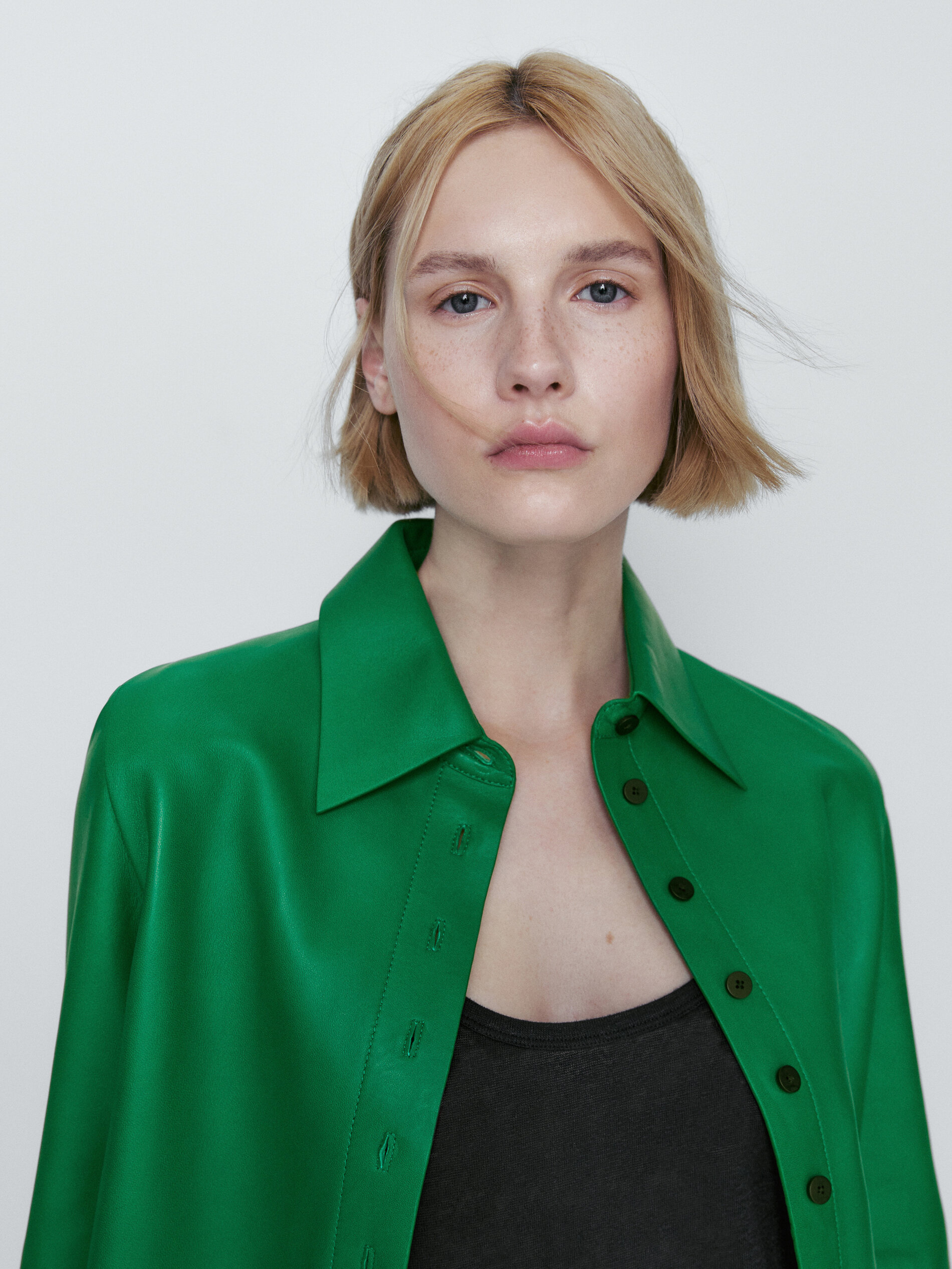 Camisa piel napa verde - VERDE