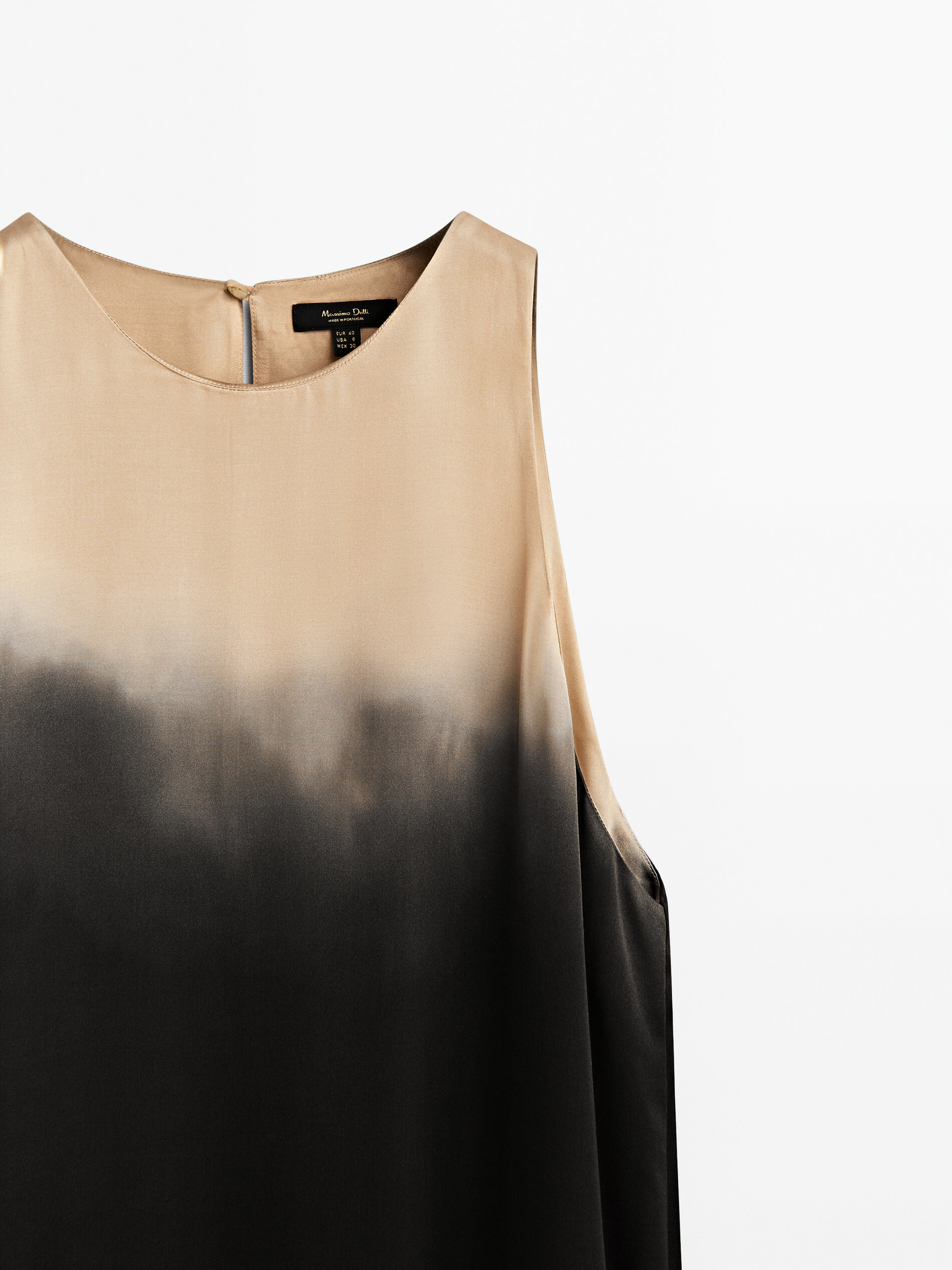 Vestido largo difuminado sin mangas - NEGRO