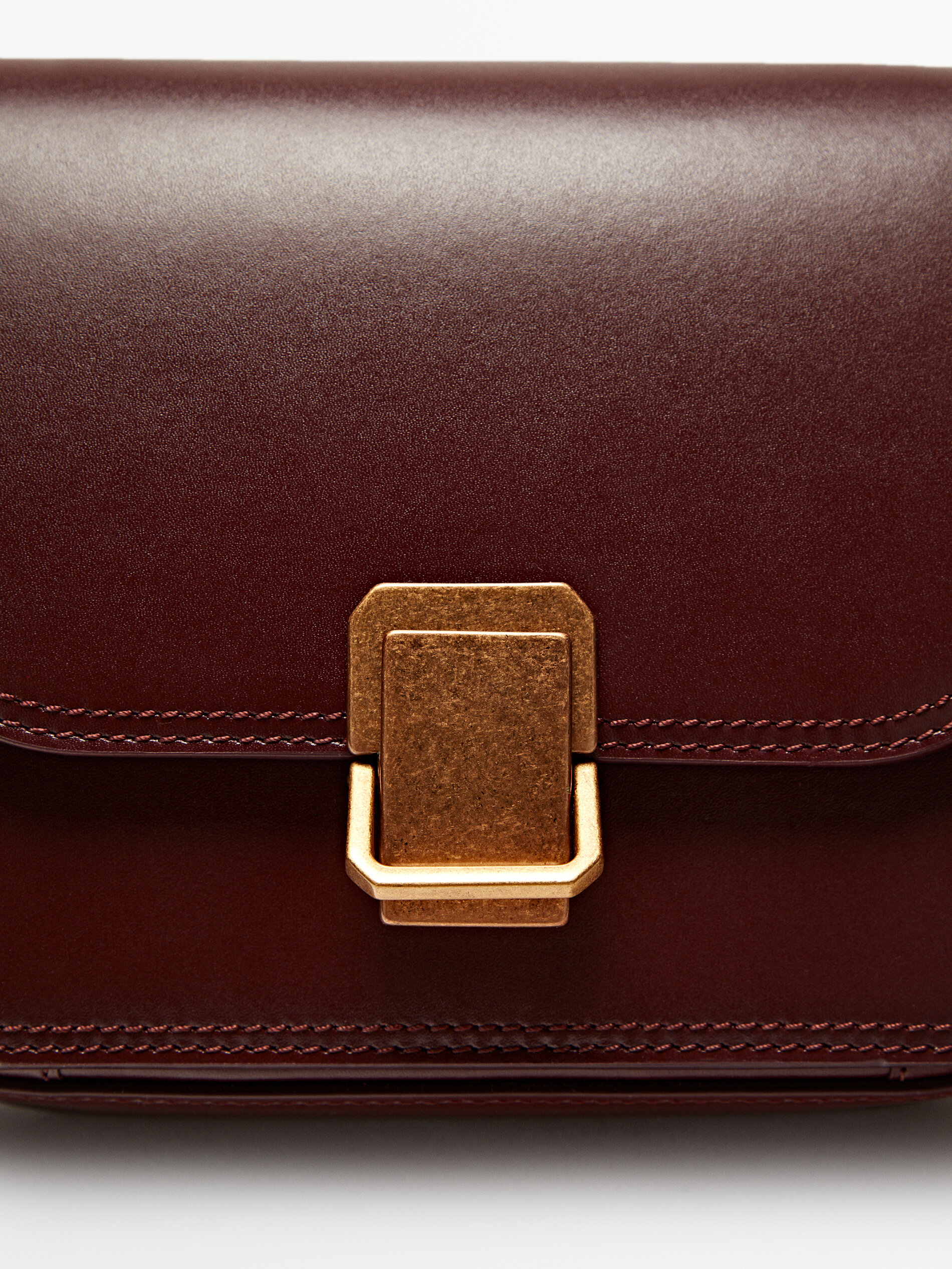 Bolso bandolera piel asa multiposición - BURDEOS