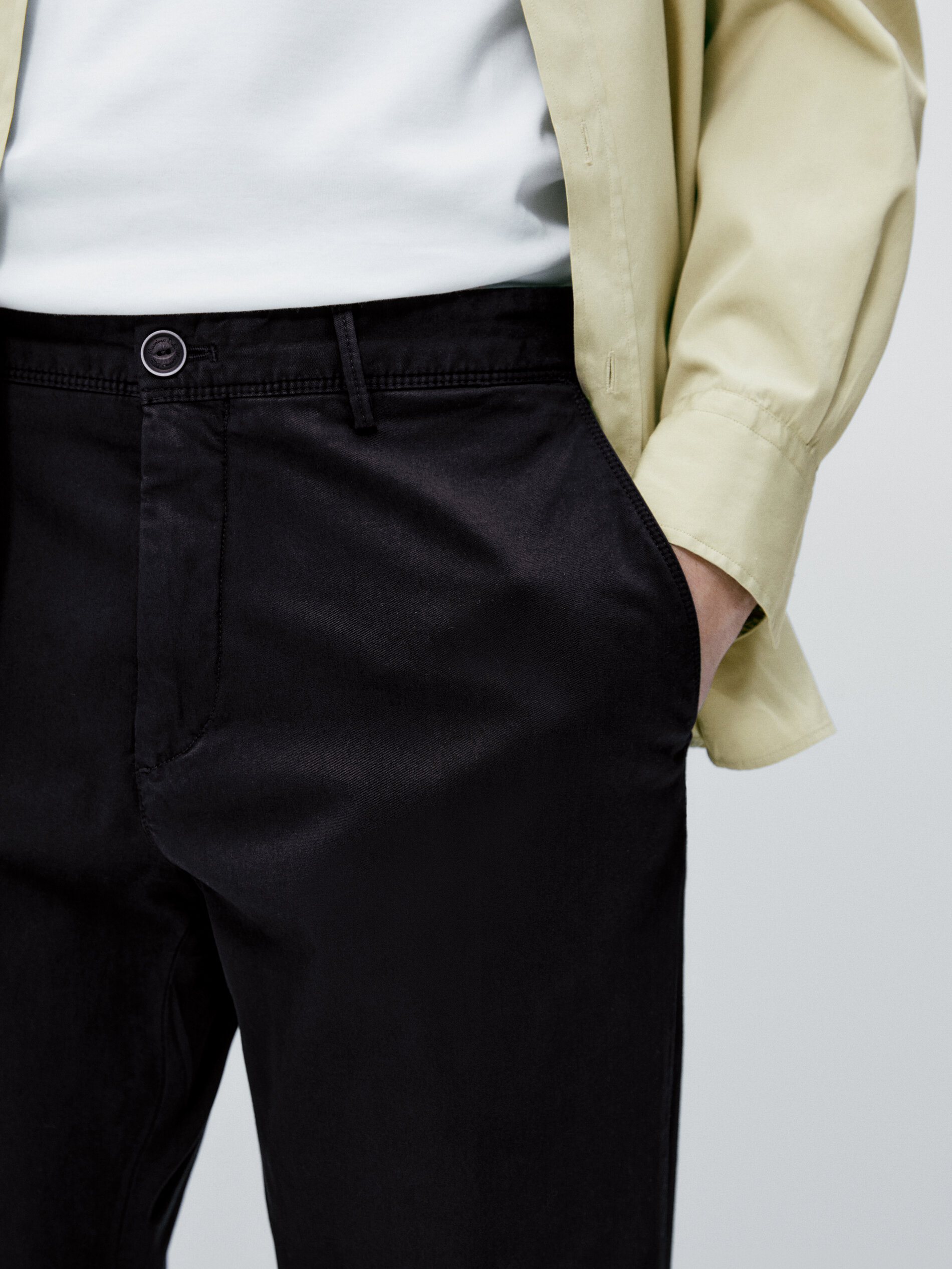 Pantalón chino mezcla algodón regular fit - AZUL MARINO