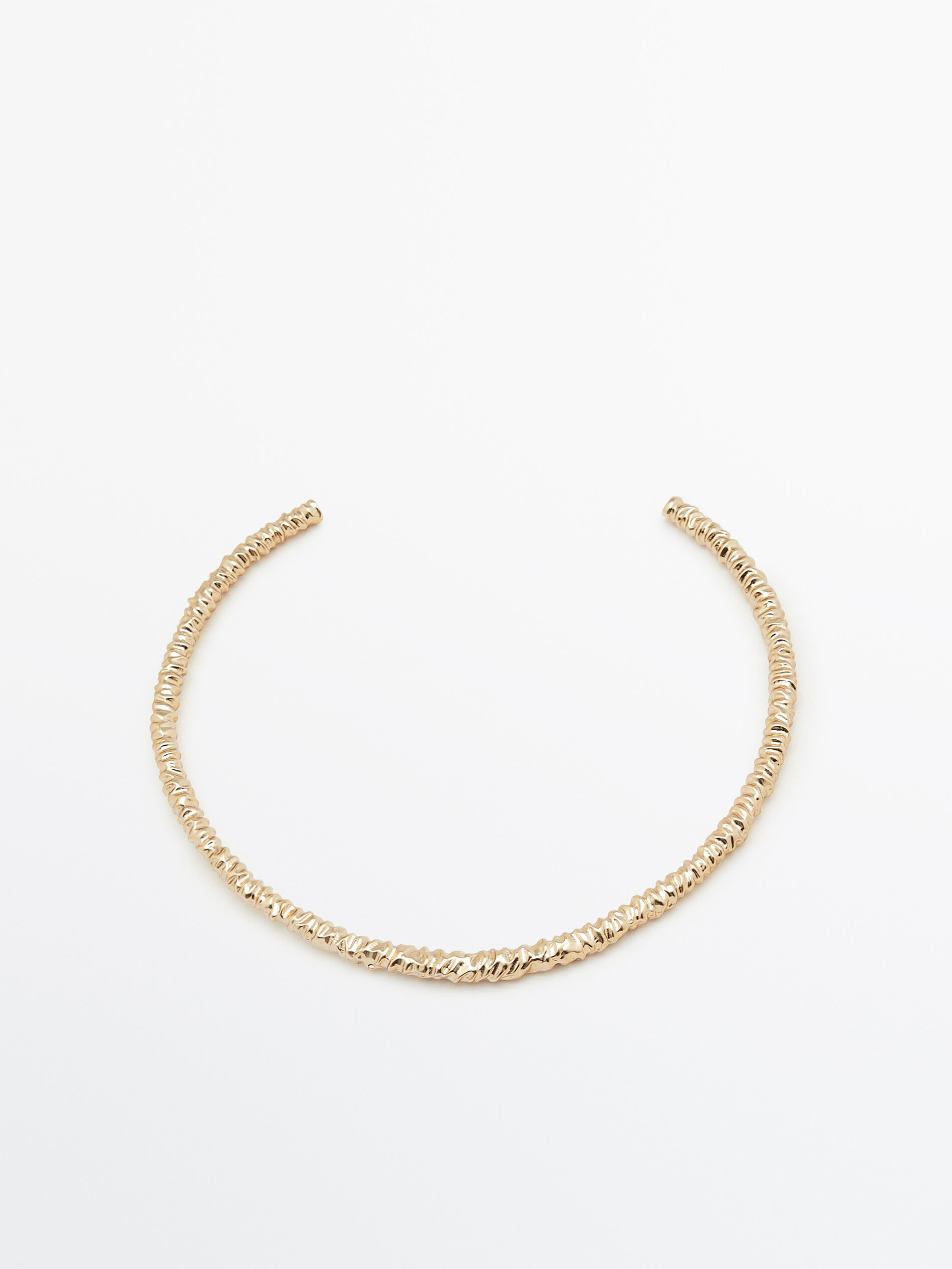 Collar choker textura baño oro - DORADO