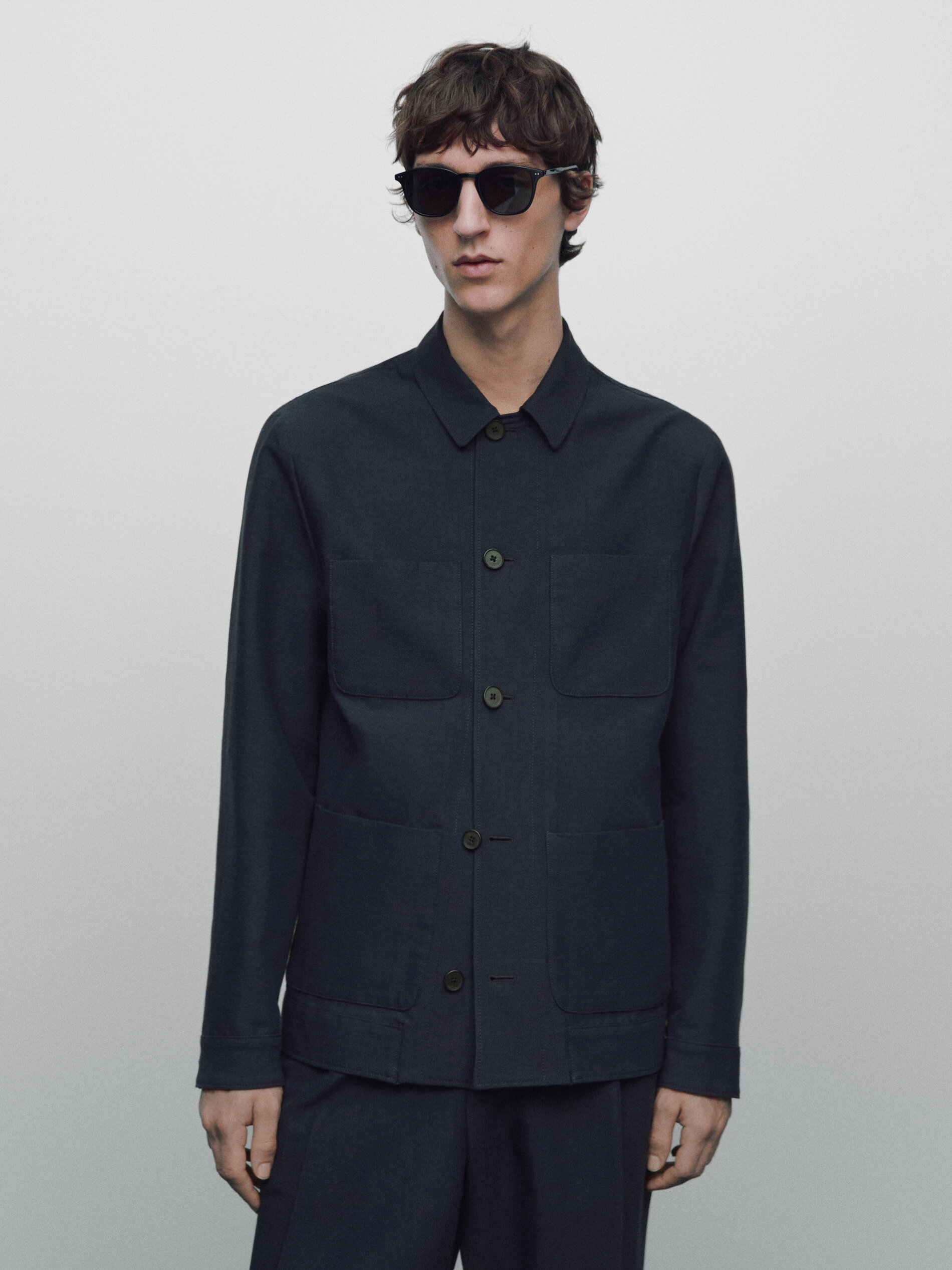 Sobrecamisa falso liso Limited edition - AZUL MARINO