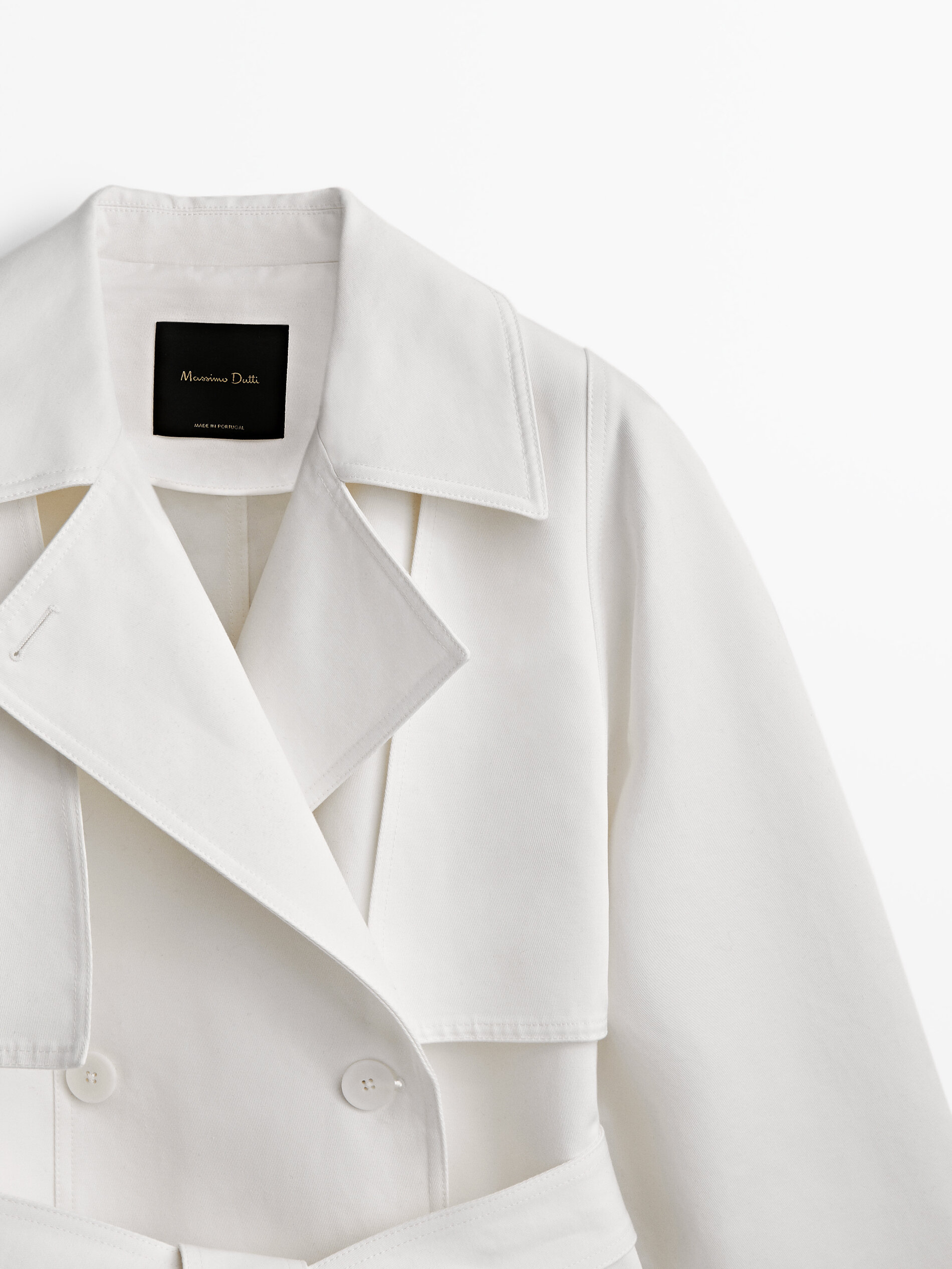 Chaqueta trench doble tejido - CRUDO