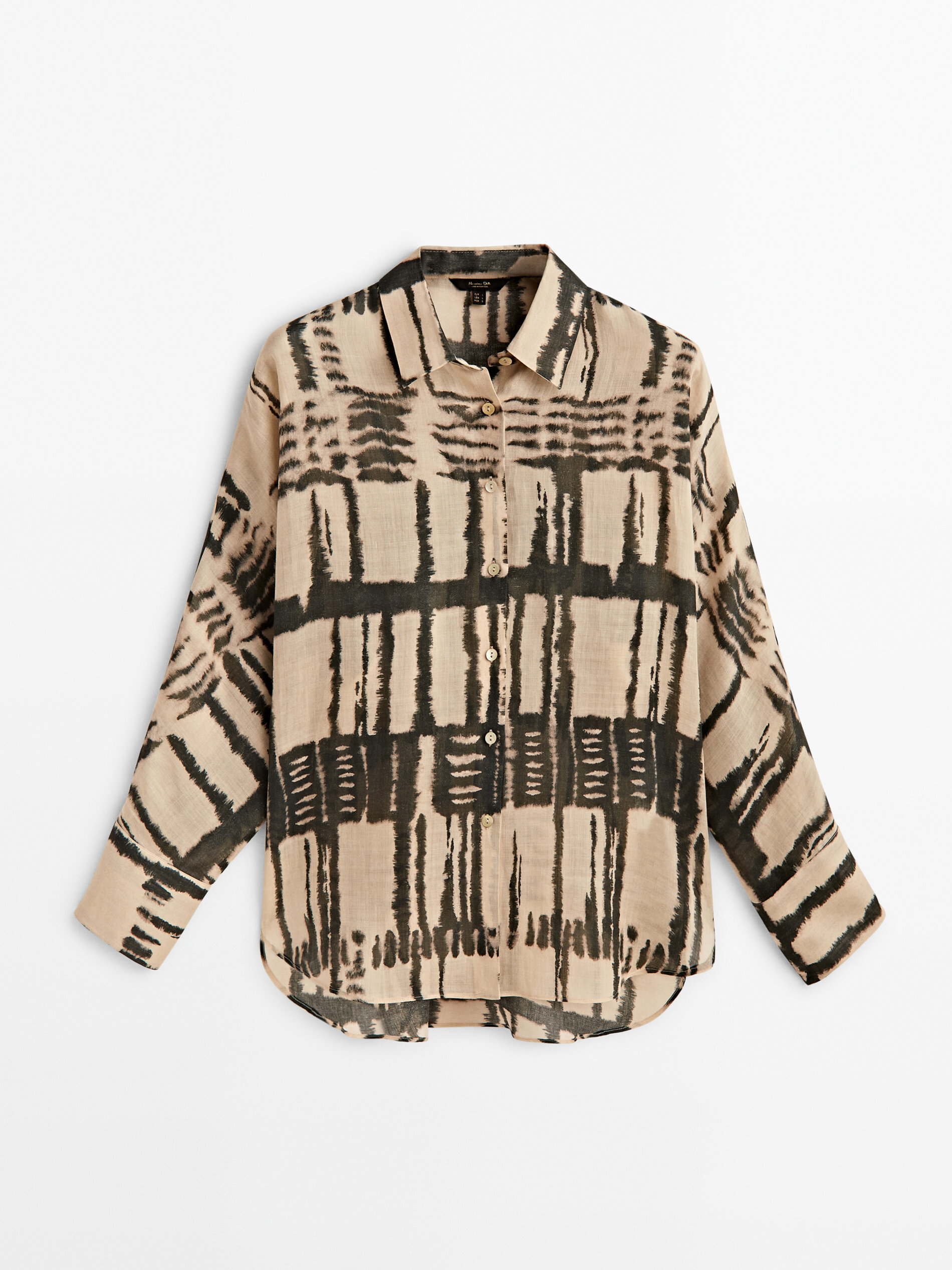 Camisa estampada 100% ramio - CRUDO
