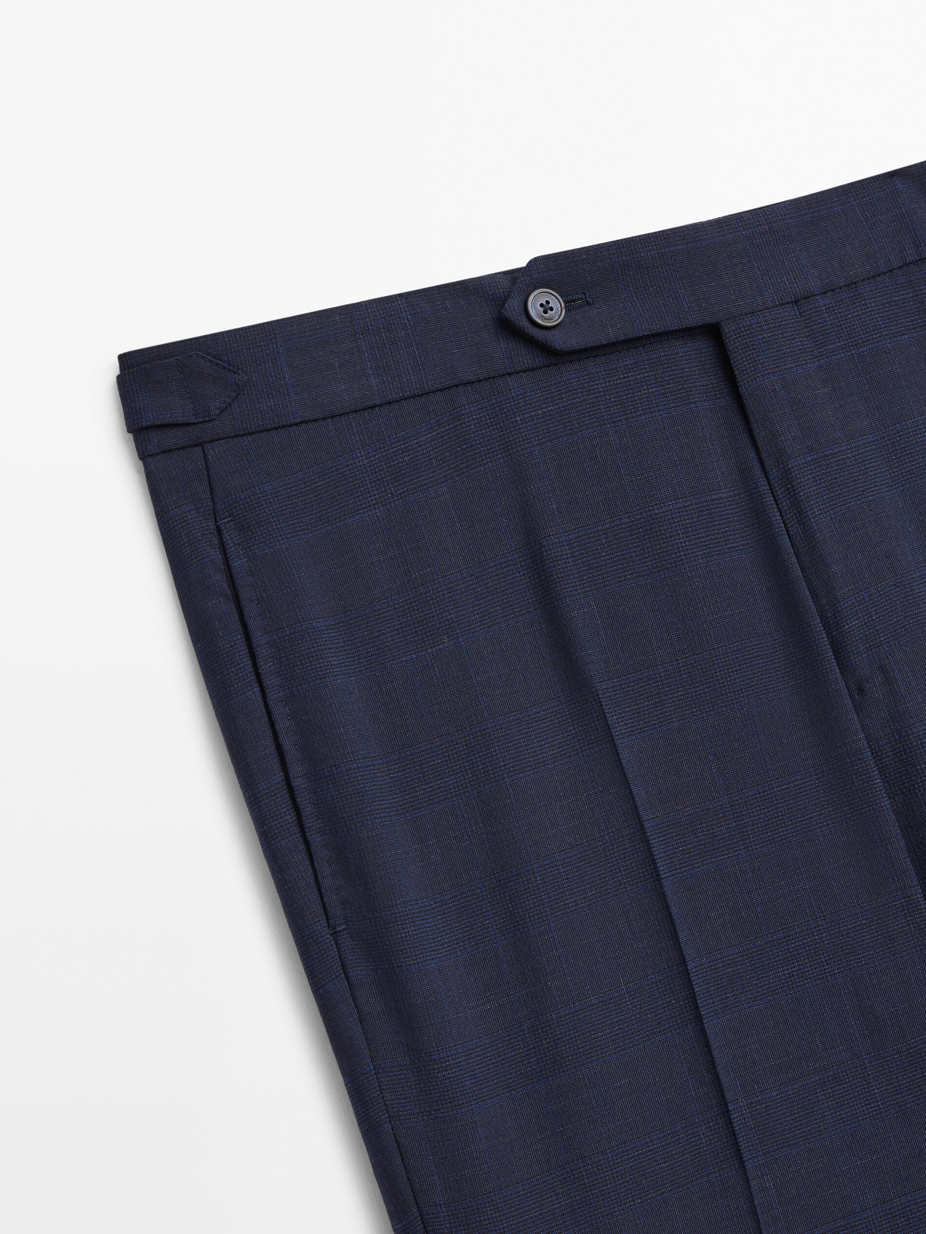 Pantalón traje mezcla lana cuadros - AÑIL