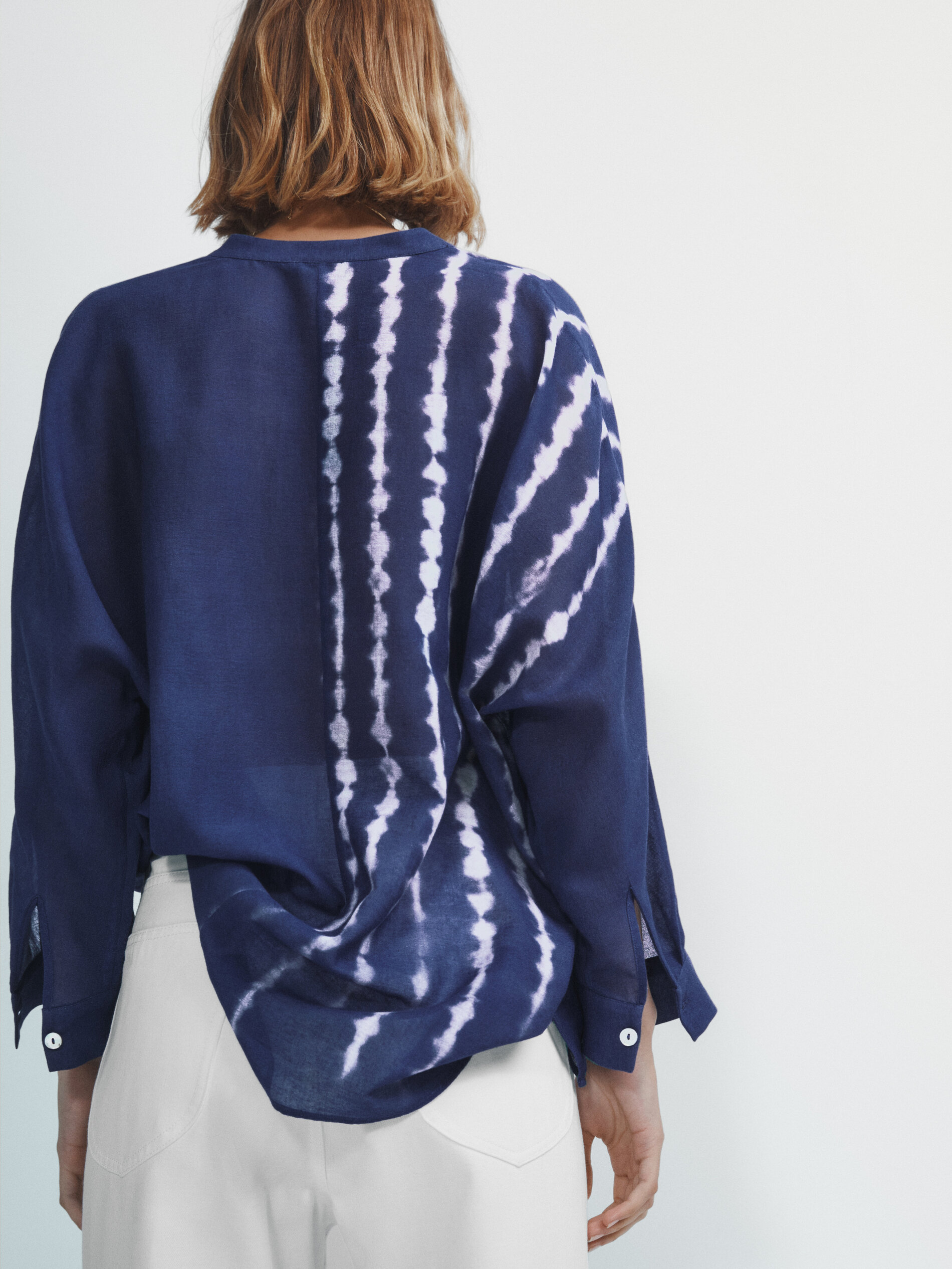 Camisa algodón tie dye azul - Azul Claro