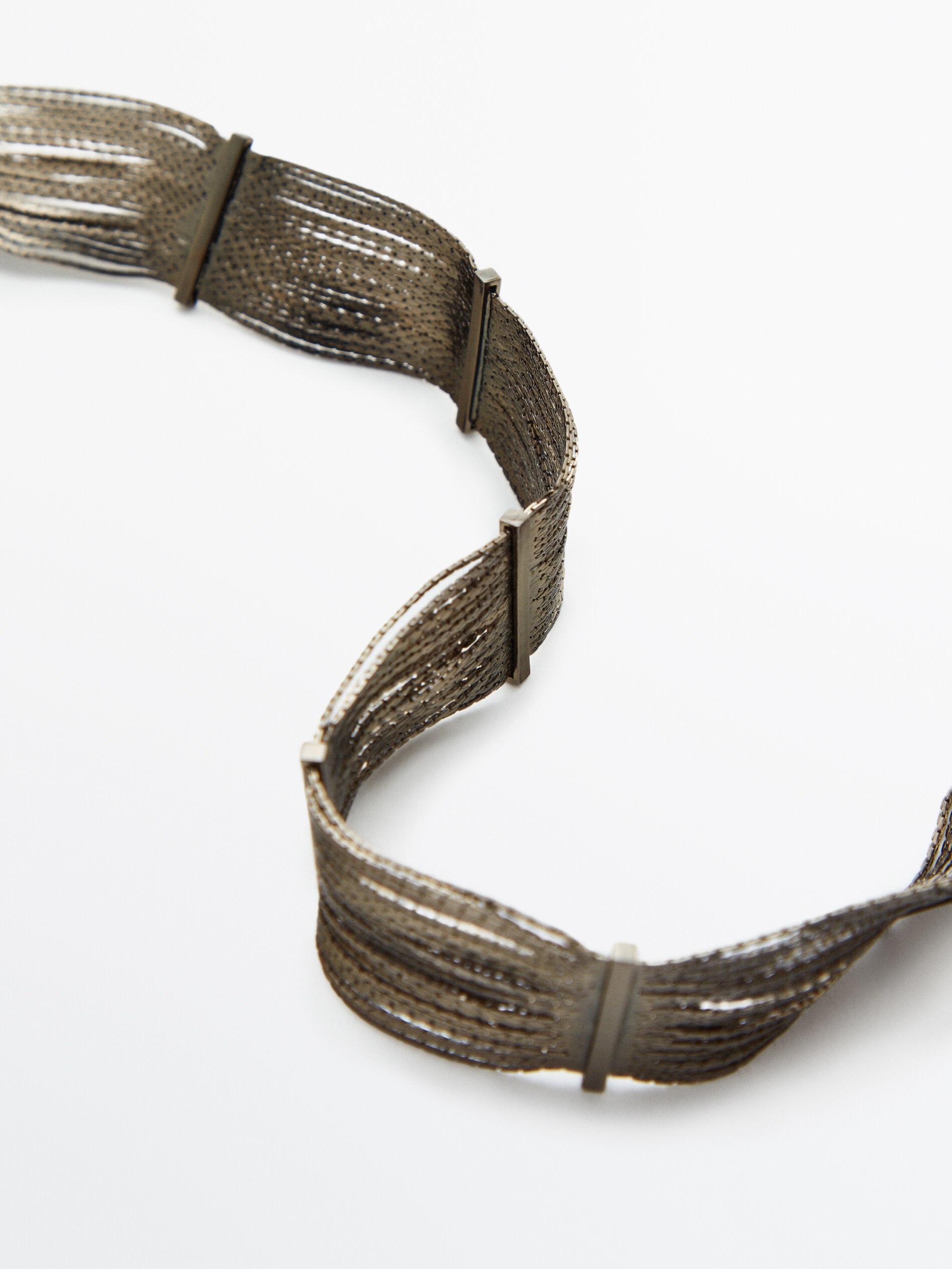 Collar choker cascada mini cadena - Plata