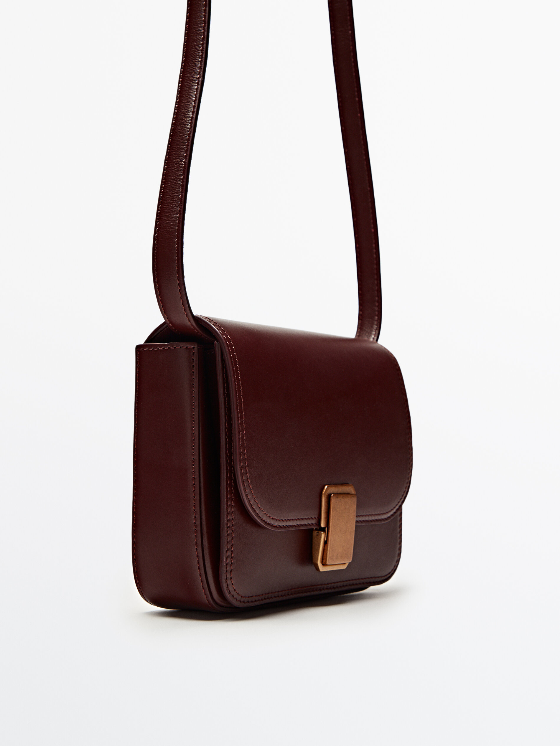 Bolso bandolera piel asa multiposición - BURDEOS